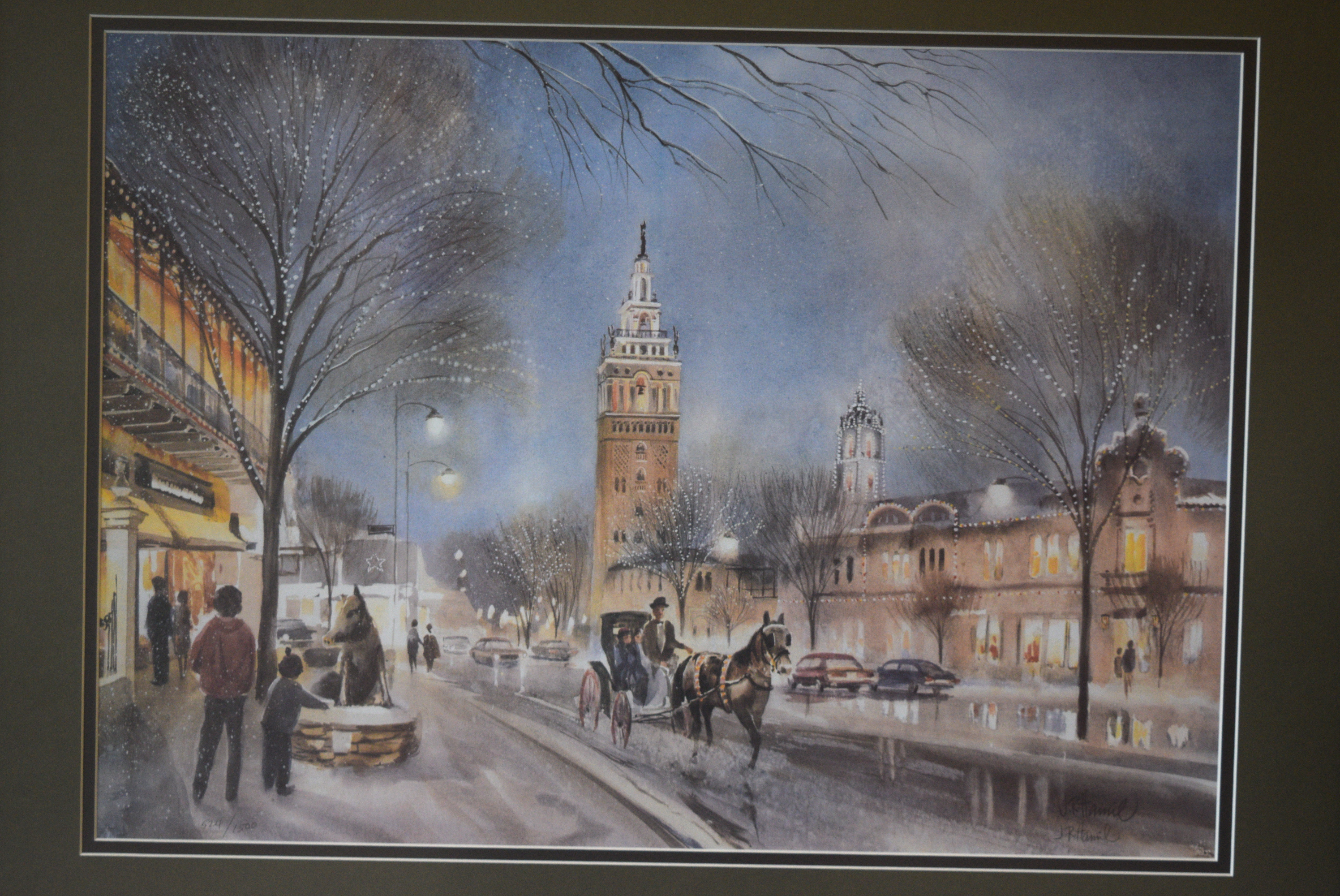 J R Hamil 'Plaza Twilight' Limited Edition Signed Lithograph