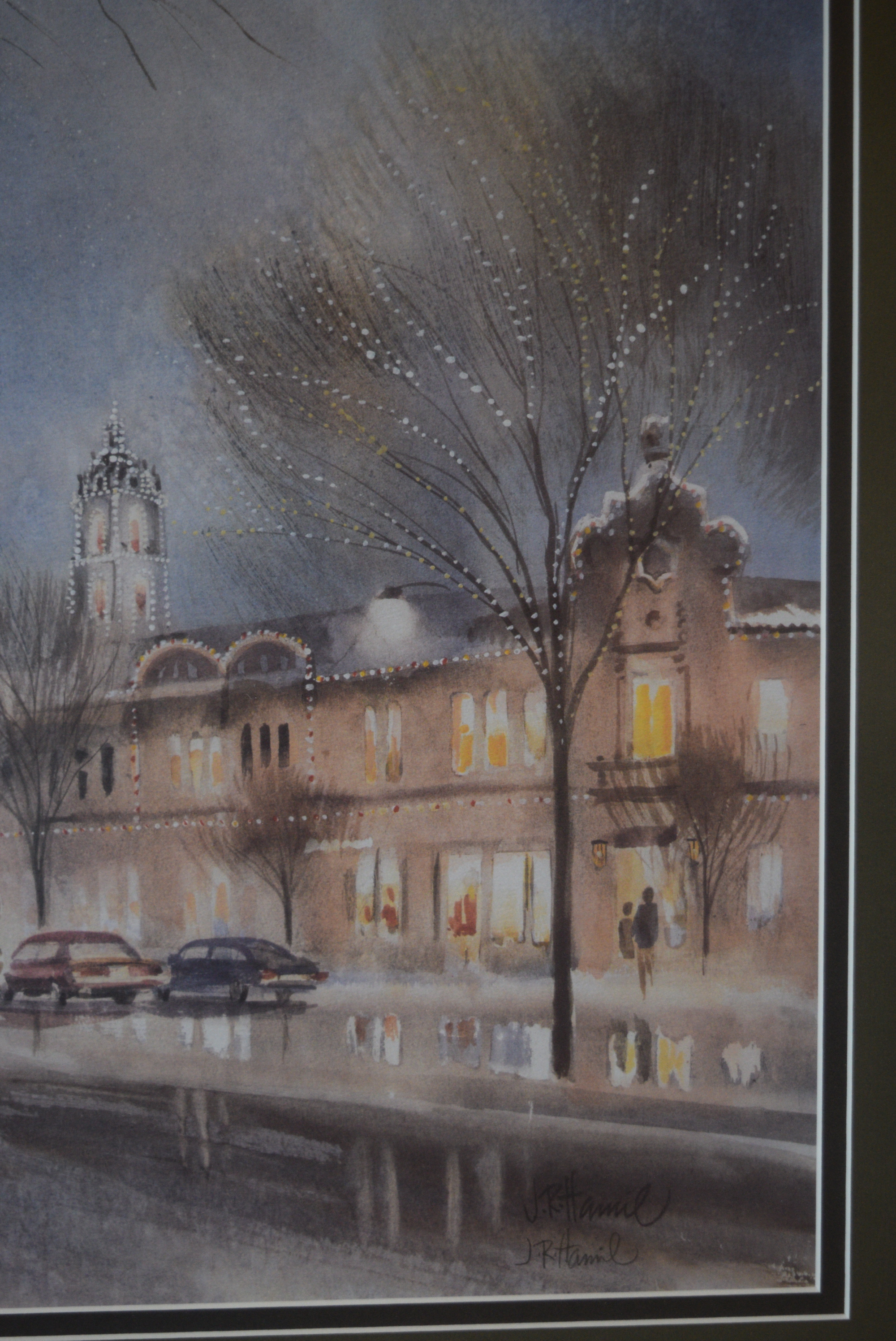 J R Hamil 'Plaza Twilight' Limited Edition Signed Lithograph