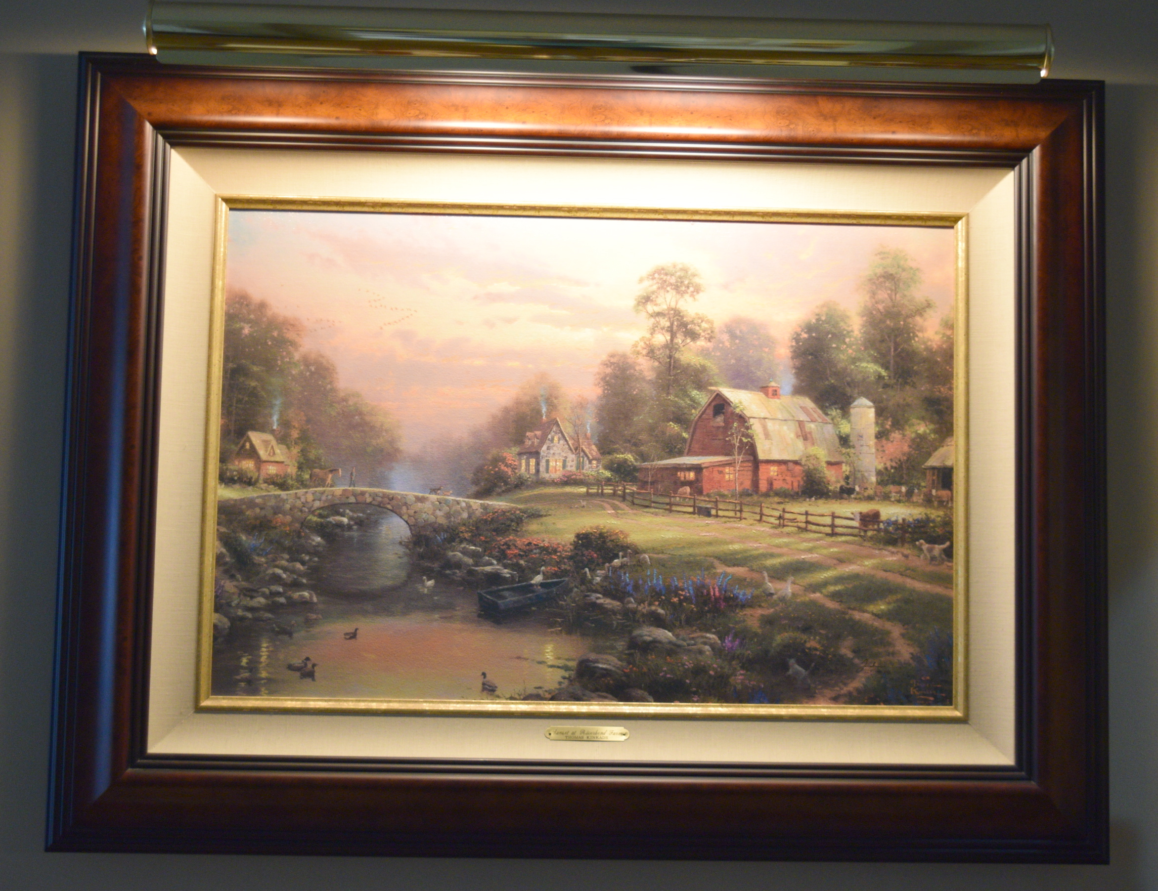 Thomas Kinkade 'Sunset at Riverbend Farm' Signed Limited Edition Lithograph on Canvas