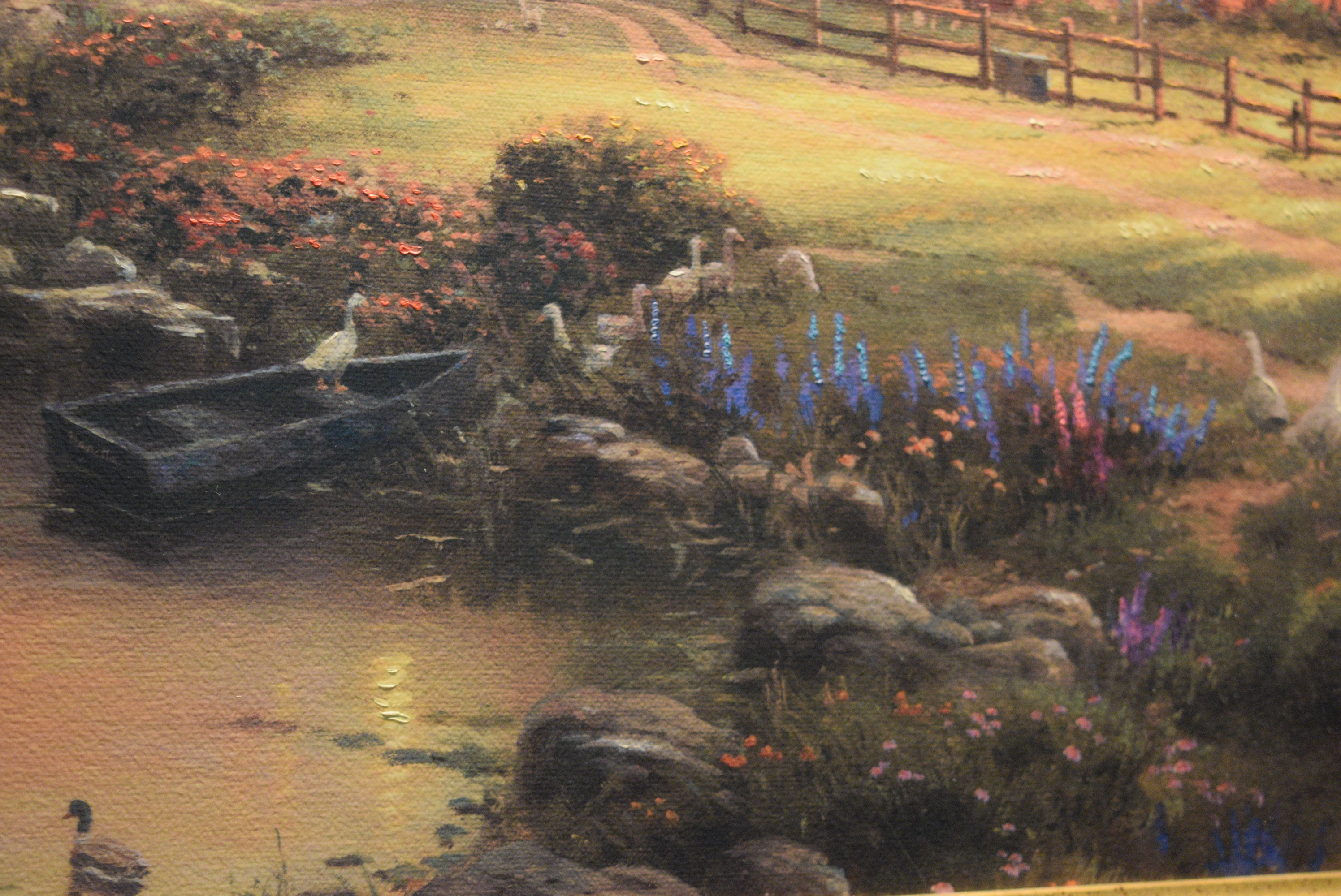 Thomas Kinkade 'Sunset at Riverbend Farm' Signed Limited Edition Lithograph on Canvas