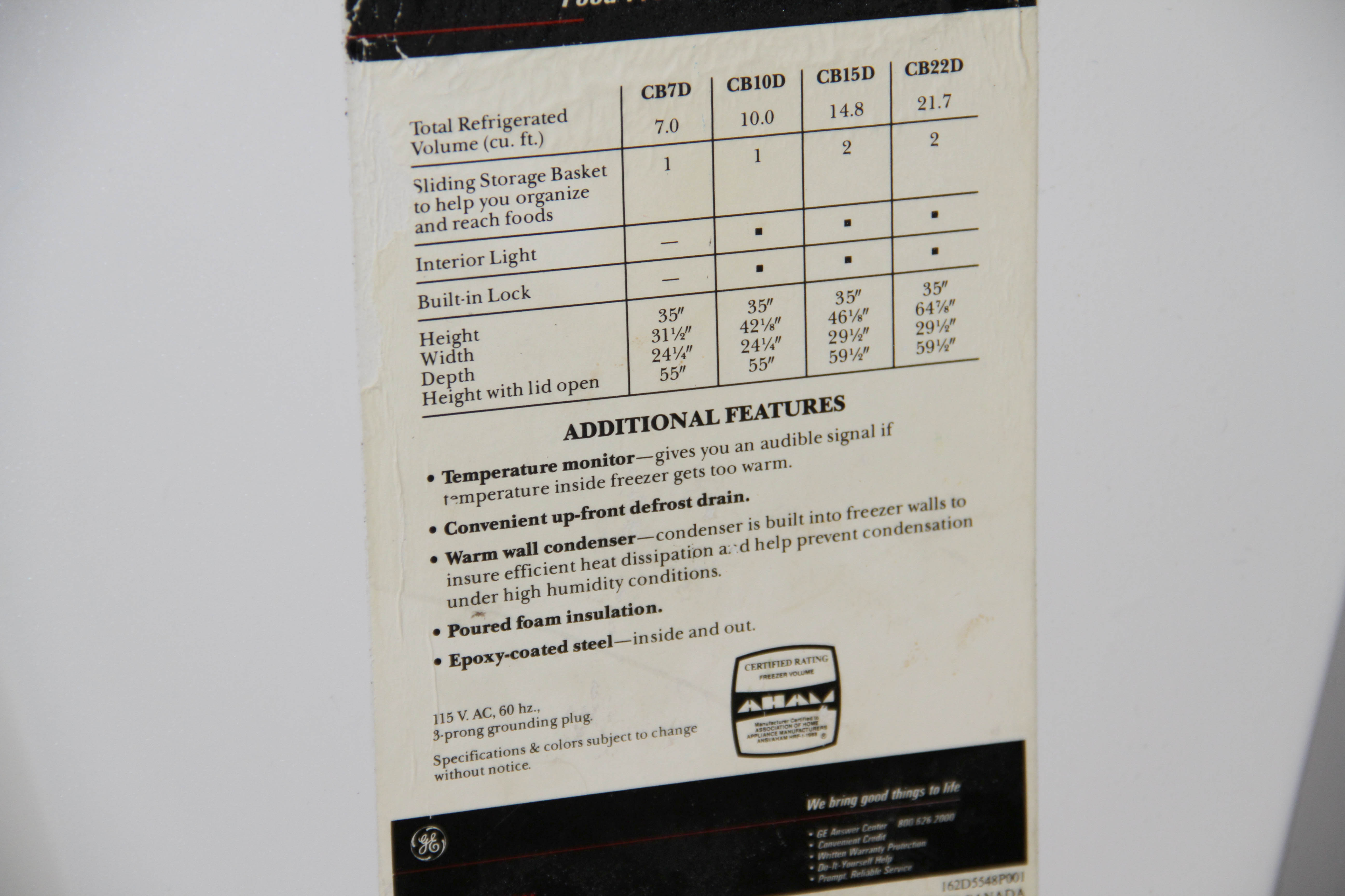 General Electric Chest Freezer