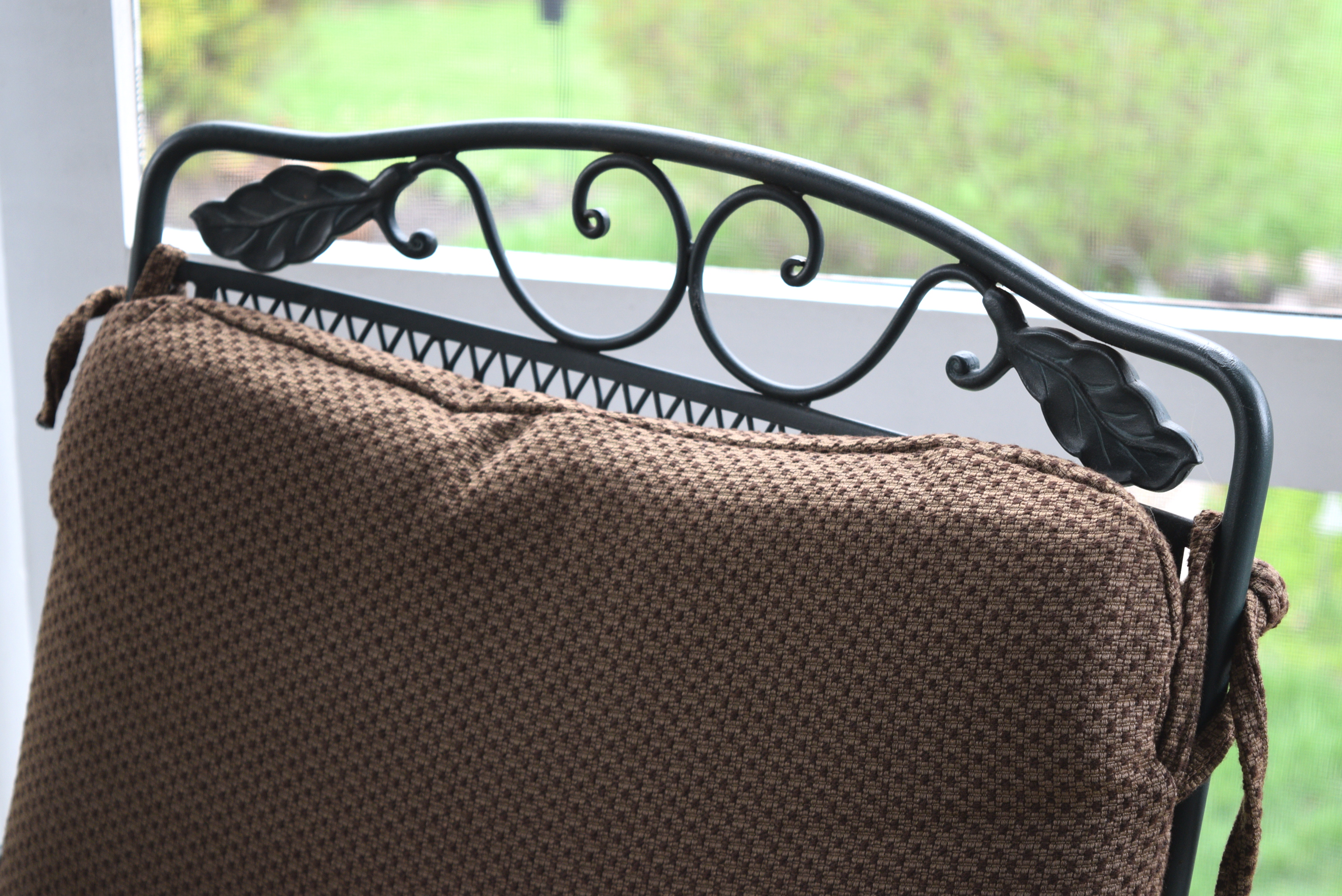 Woodard Wrought Iron Swivel Rocking Chairs and Nesting Tables