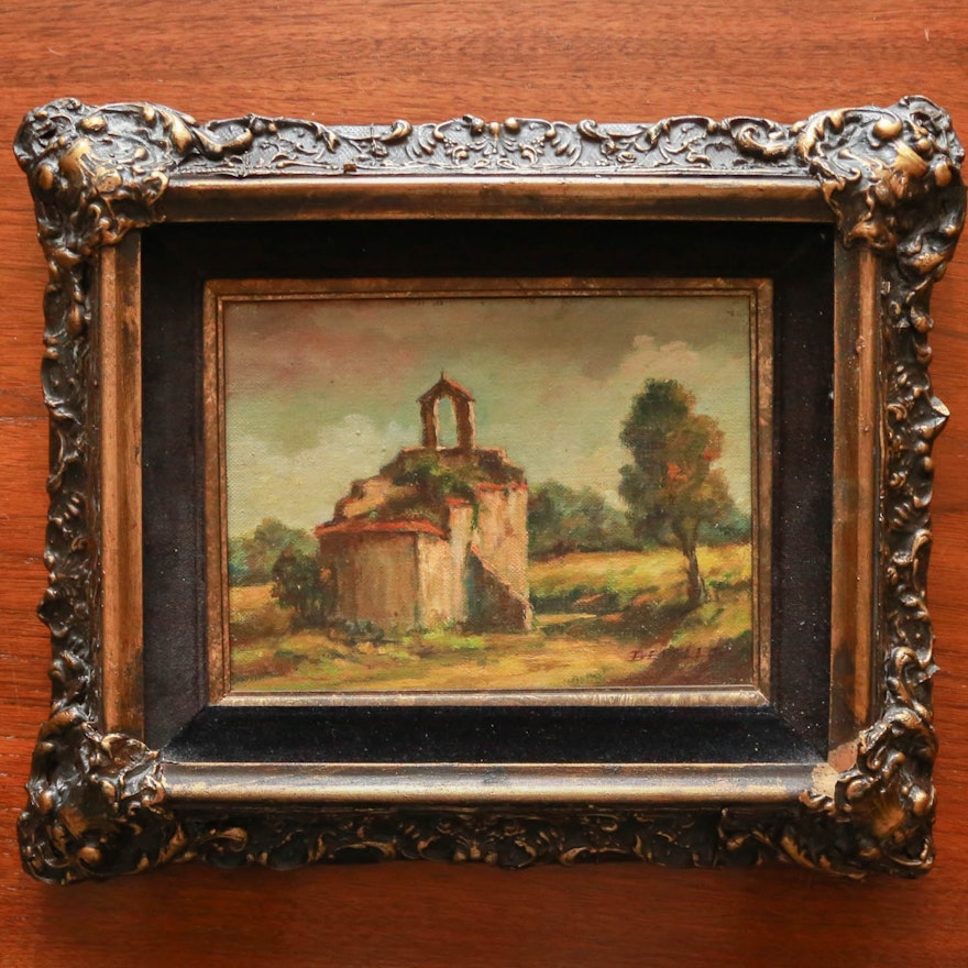 Framed Oil Painting Signed Devello