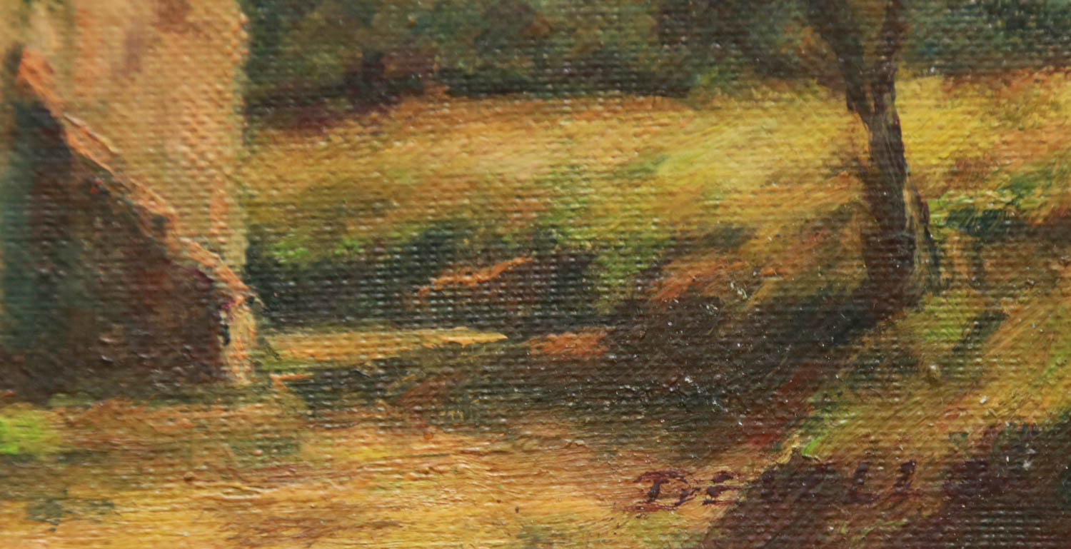 Framed Oil Painting Signed Devello