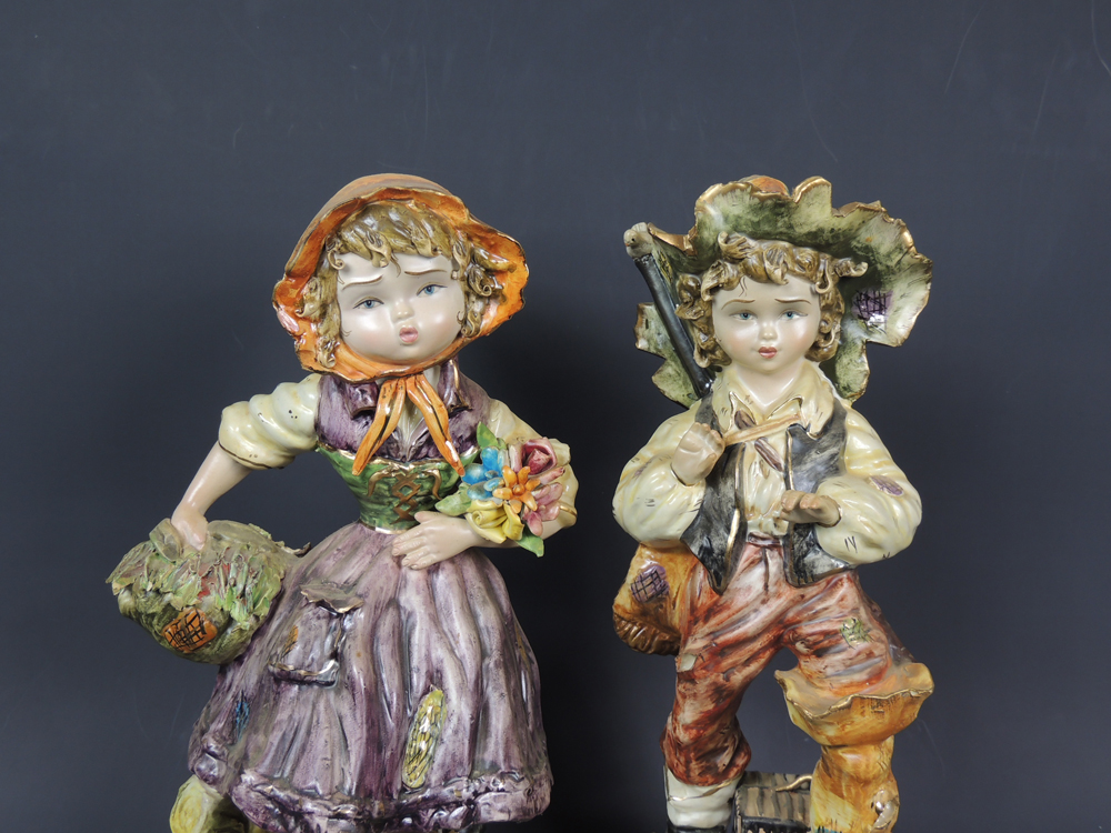Hand-Painted Italian Boy and Girl Vagabond Figurines