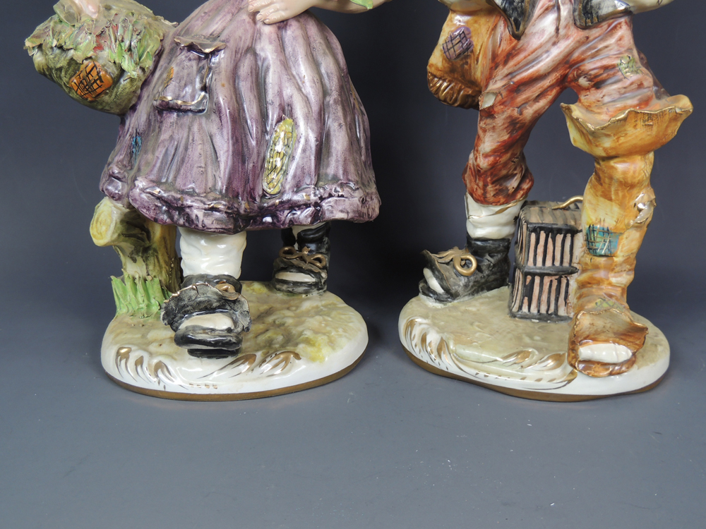 Hand-Painted Italian Boy and Girl Vagabond Figurines