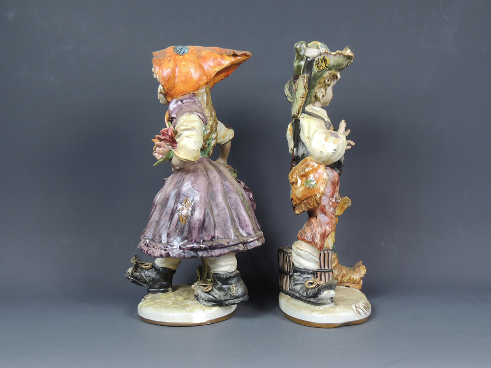 Hand-Painted Italian Boy and Girl Vagabond Figurines
