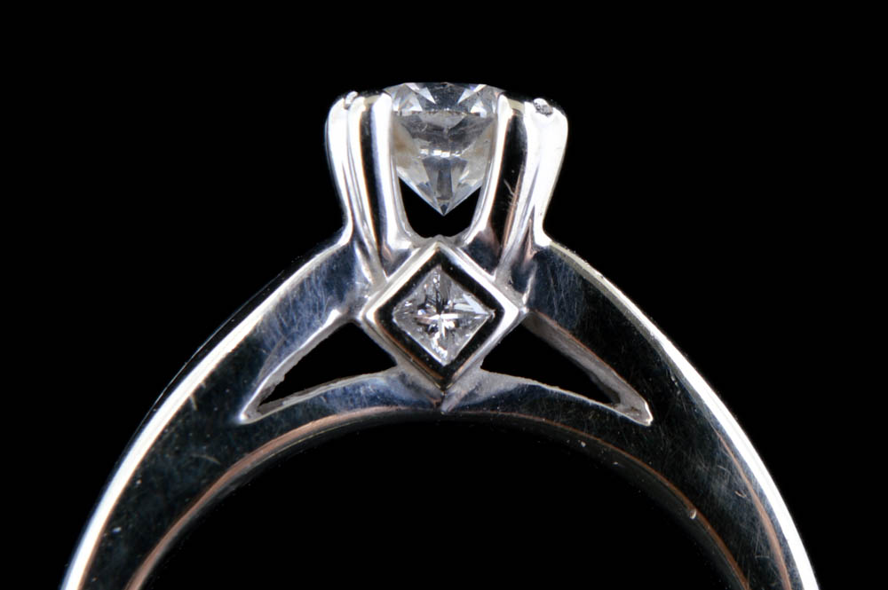 1.00CTW Diamond Platinum Engagement Ring