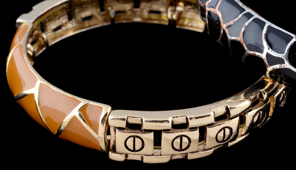 Two Enameled on Metal Bracelets