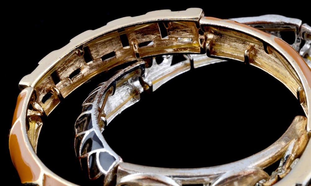 Two Enameled on Metal Bracelets