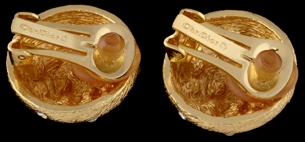 Vintage Christian Dior Designer Clip-On Earrings