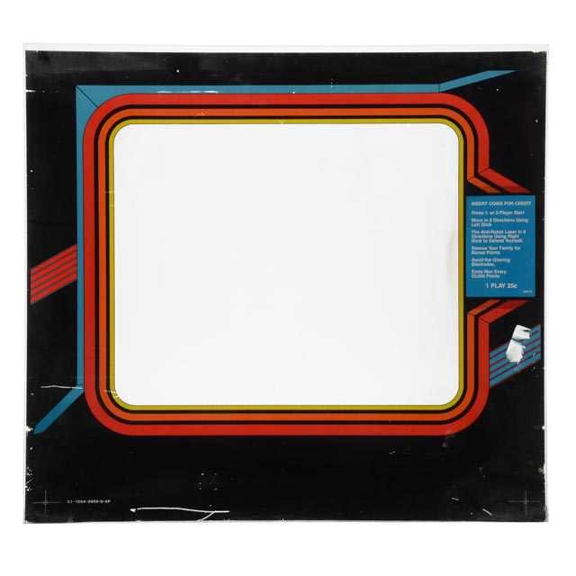 Vintage 1982 Arcade "Robotron 2084" Glass Face Plate and Marrquee