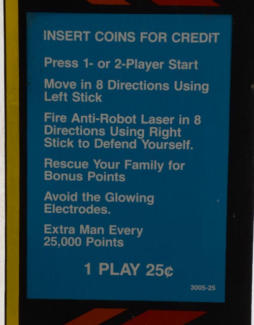 Vintage 1982 Arcade "Robotron 2084" Glass Face Plate and Marrquee