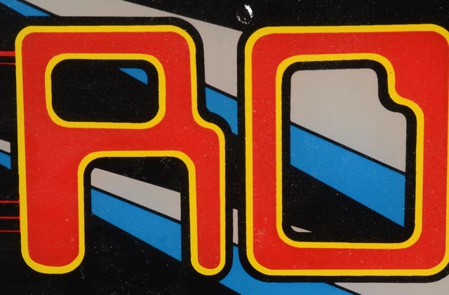 Vintage 1982 Arcade "Robotron 2084" Glass Face Plate and Marrquee