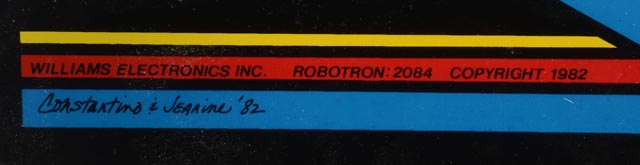 Vintage 1982 Arcade "Robotron 2084" Glass Face Plate and Marrquee