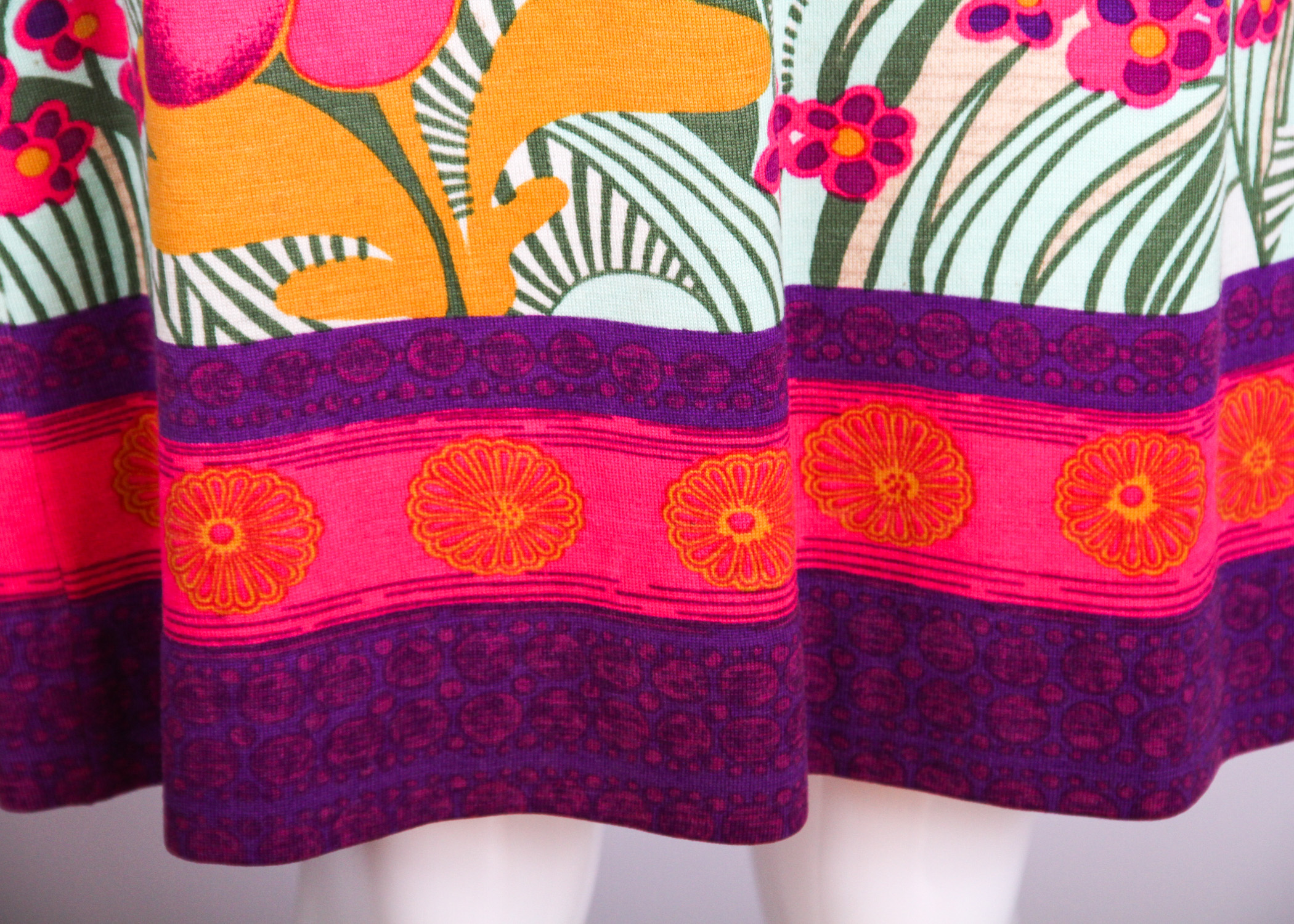 Goldworm Wool Dress with Japanese Inspired Print