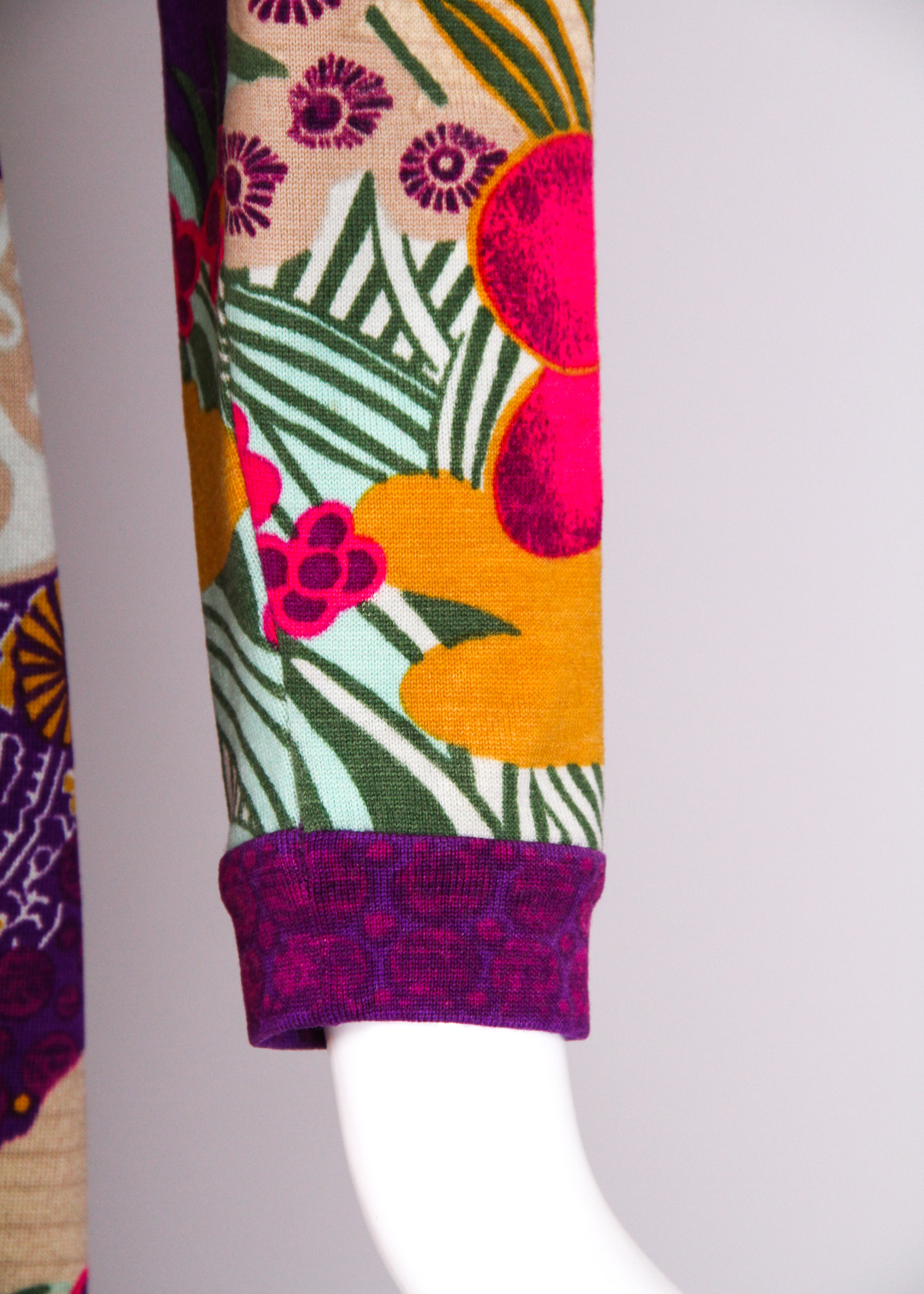 Goldworm Wool Dress with Japanese Inspired Print