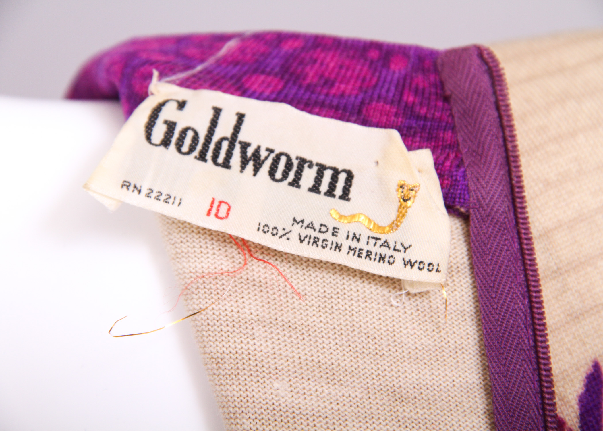 Goldworm Wool Dress with Japanese Inspired Print