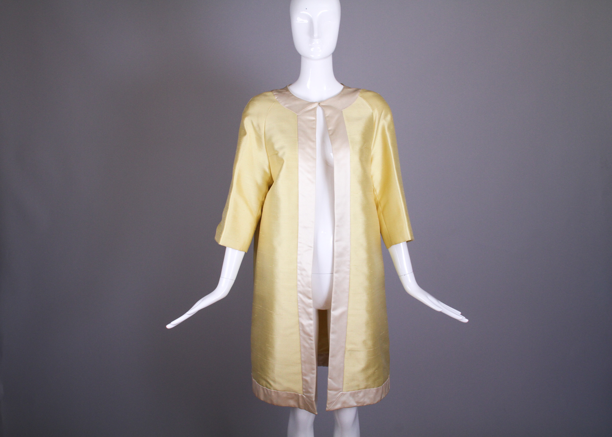 Valentino Dupion and Charmeuse Silk Duster Coat