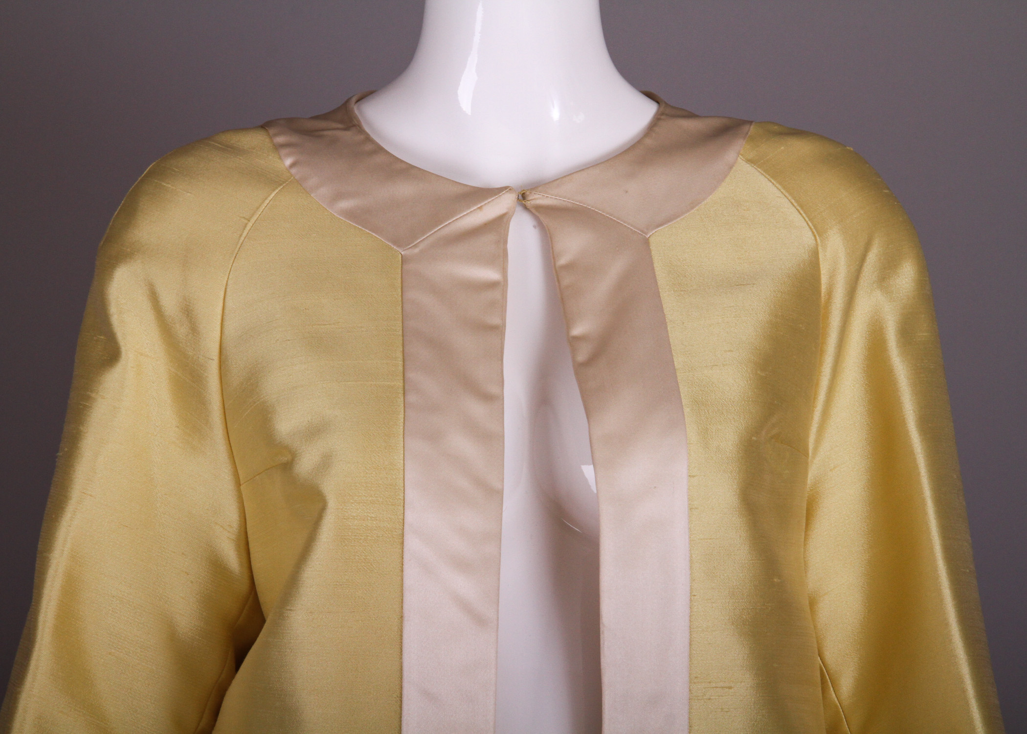 Valentino Dupion and Charmeuse Silk Duster Coat