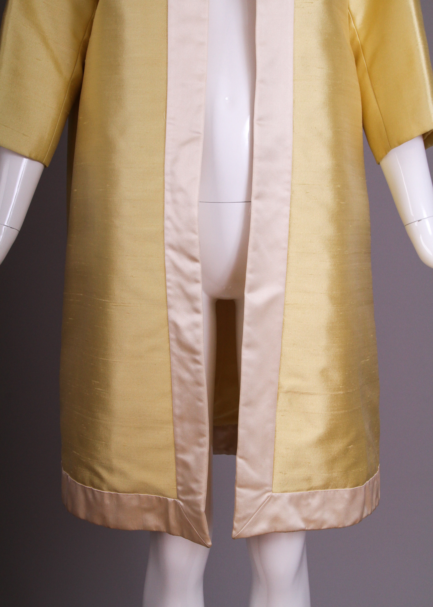 Valentino Dupion and Charmeuse Silk Duster Coat