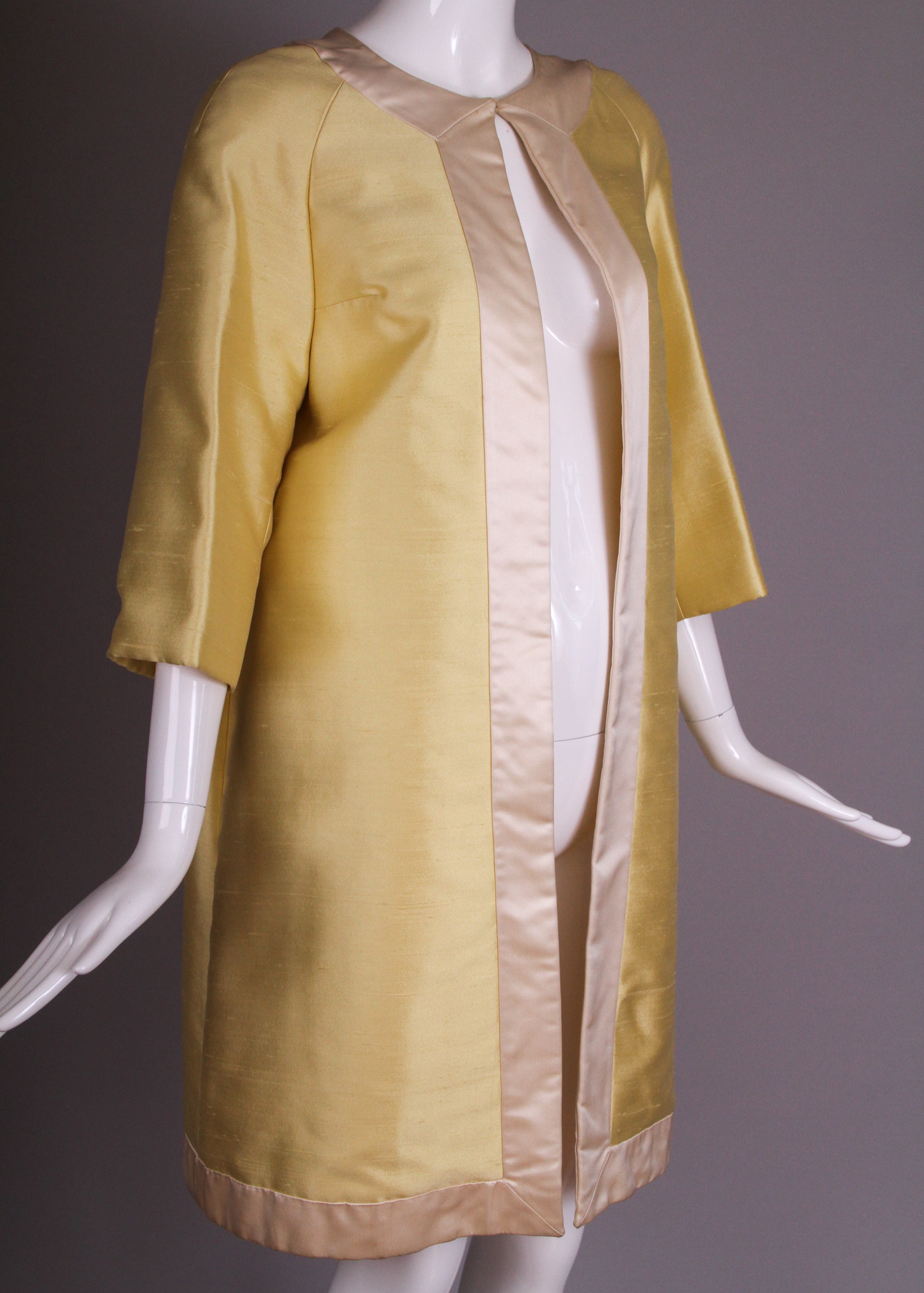 Valentino Dupion and Charmeuse Silk Duster Coat