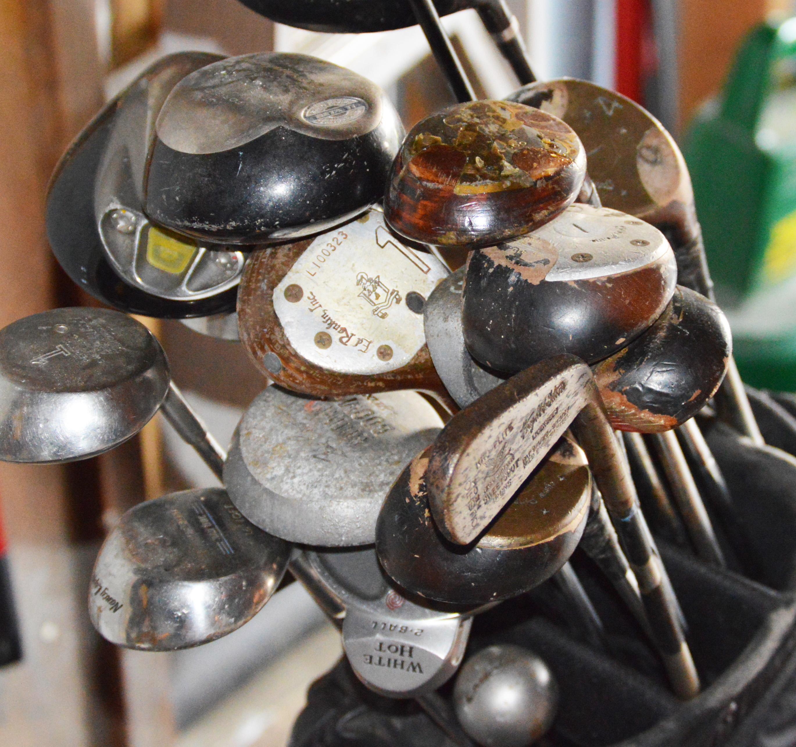 Ogio "Vaporlite" Golf Bag Stand with Assorted Vintage and Modern Clubs