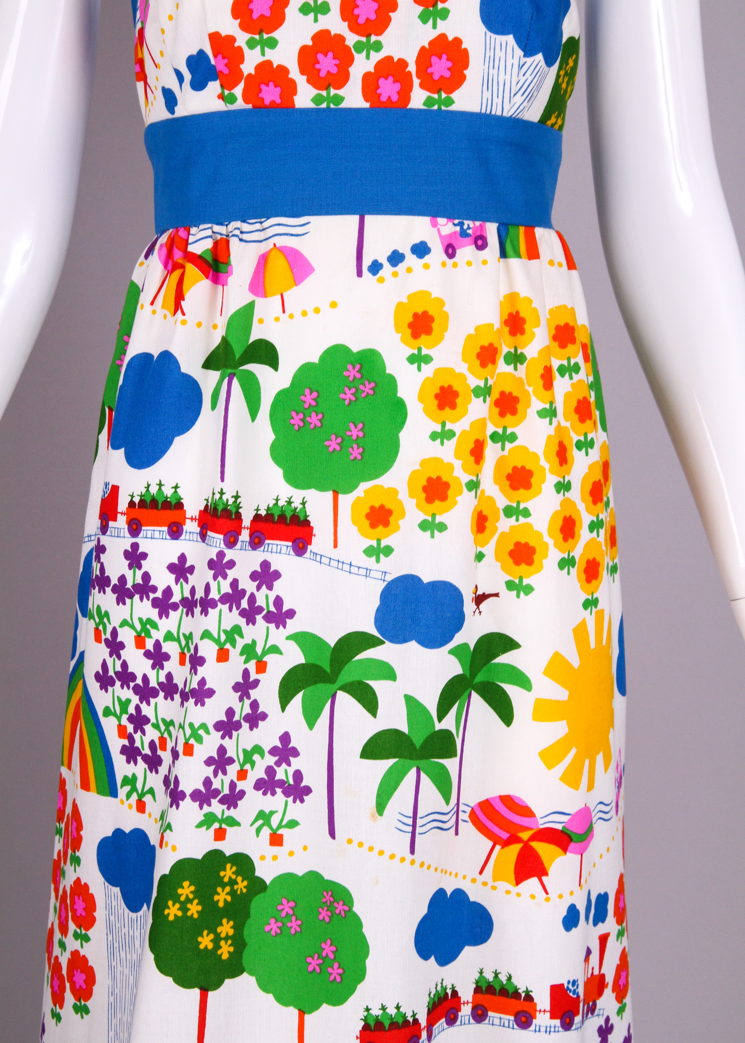 Vintage Malia of Honolulu Flower Power Maxi