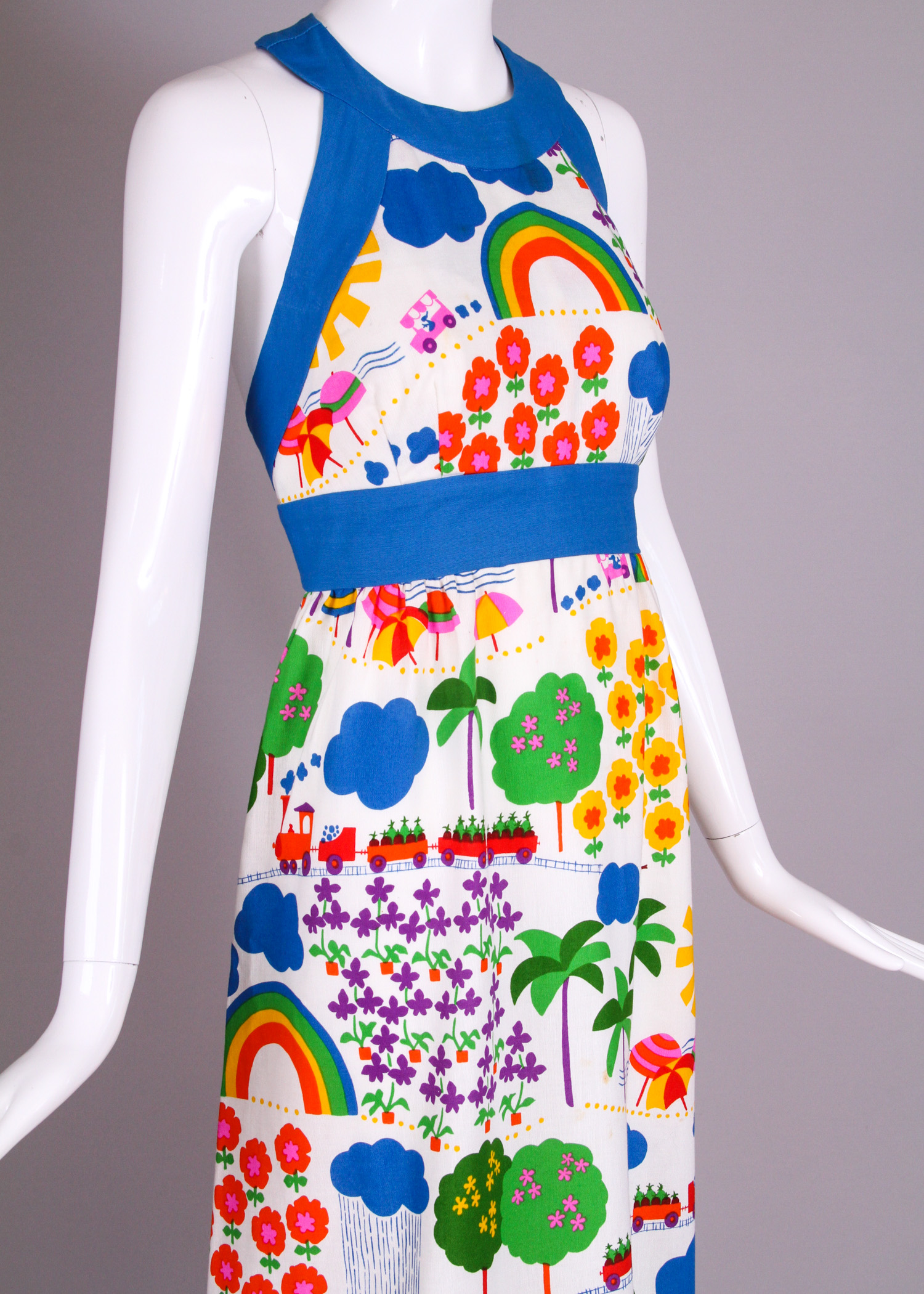 Vintage Malia of Honolulu Flower Power Maxi