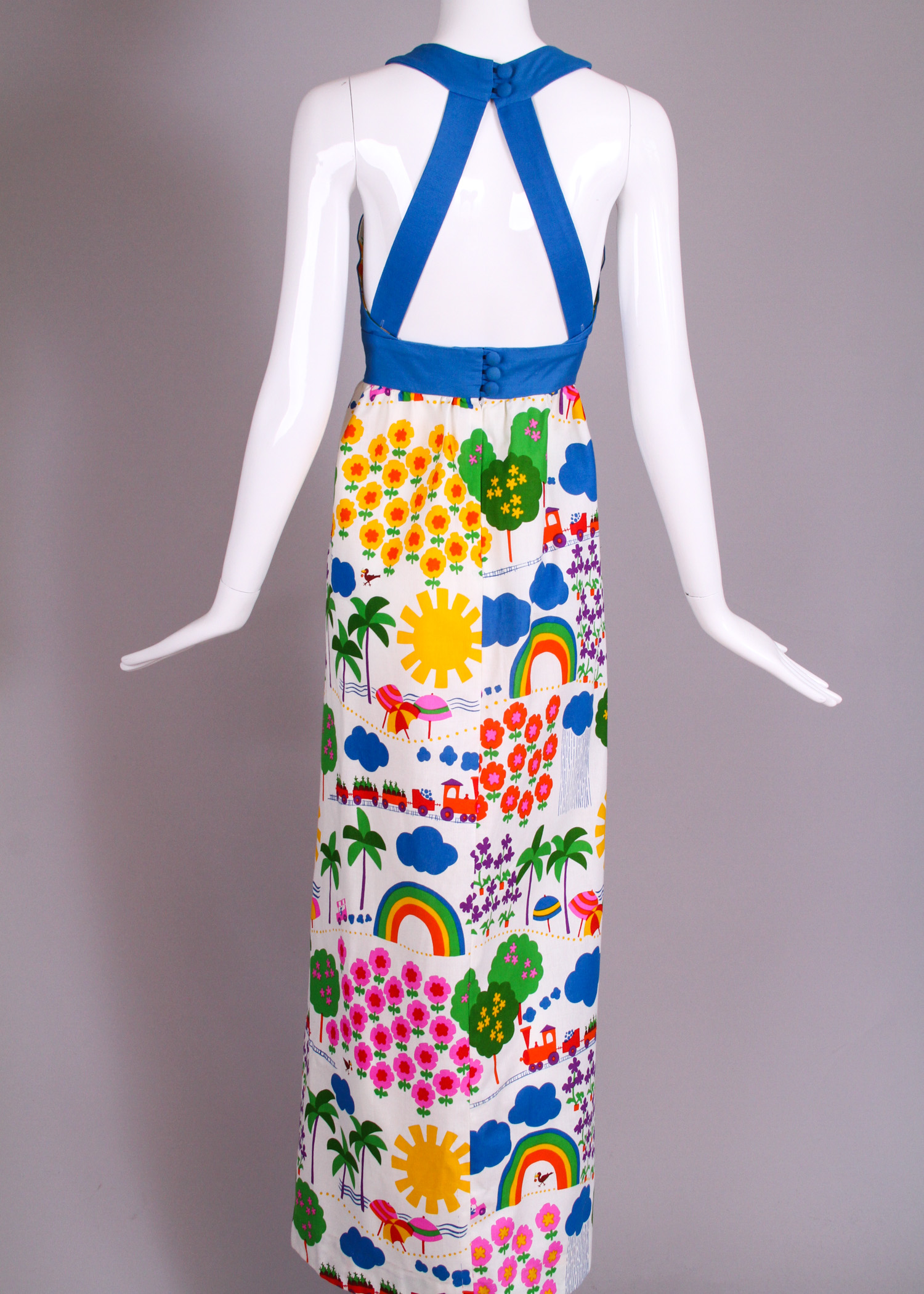 Vintage Malia of Honolulu Flower Power Maxi