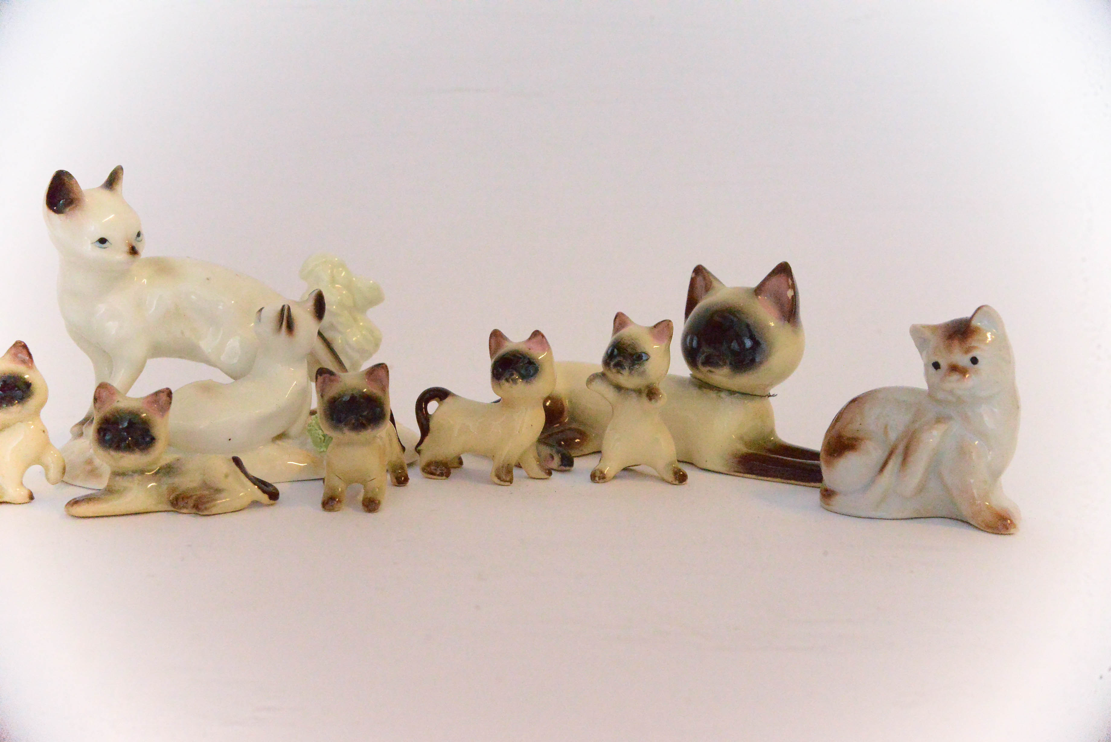 Group of Ceramic Miniature Cats