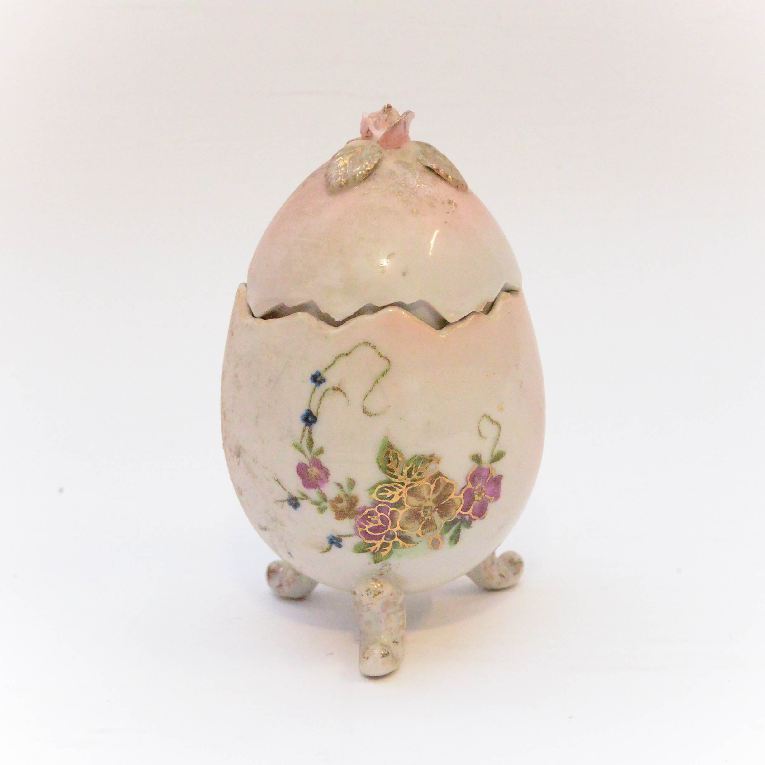 L and M Hand Painted Porcelain Egg