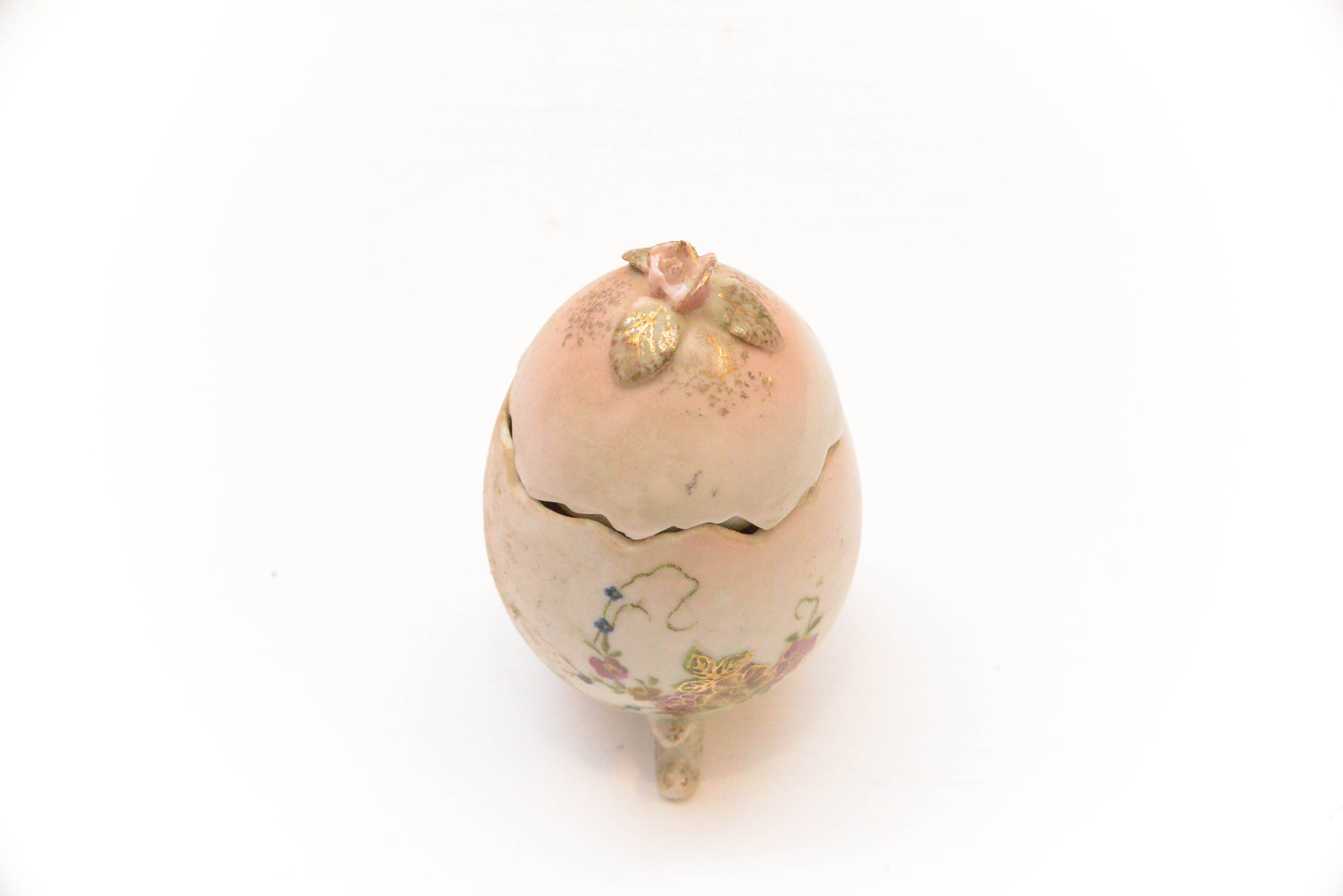 L and M Hand Painted Porcelain Egg