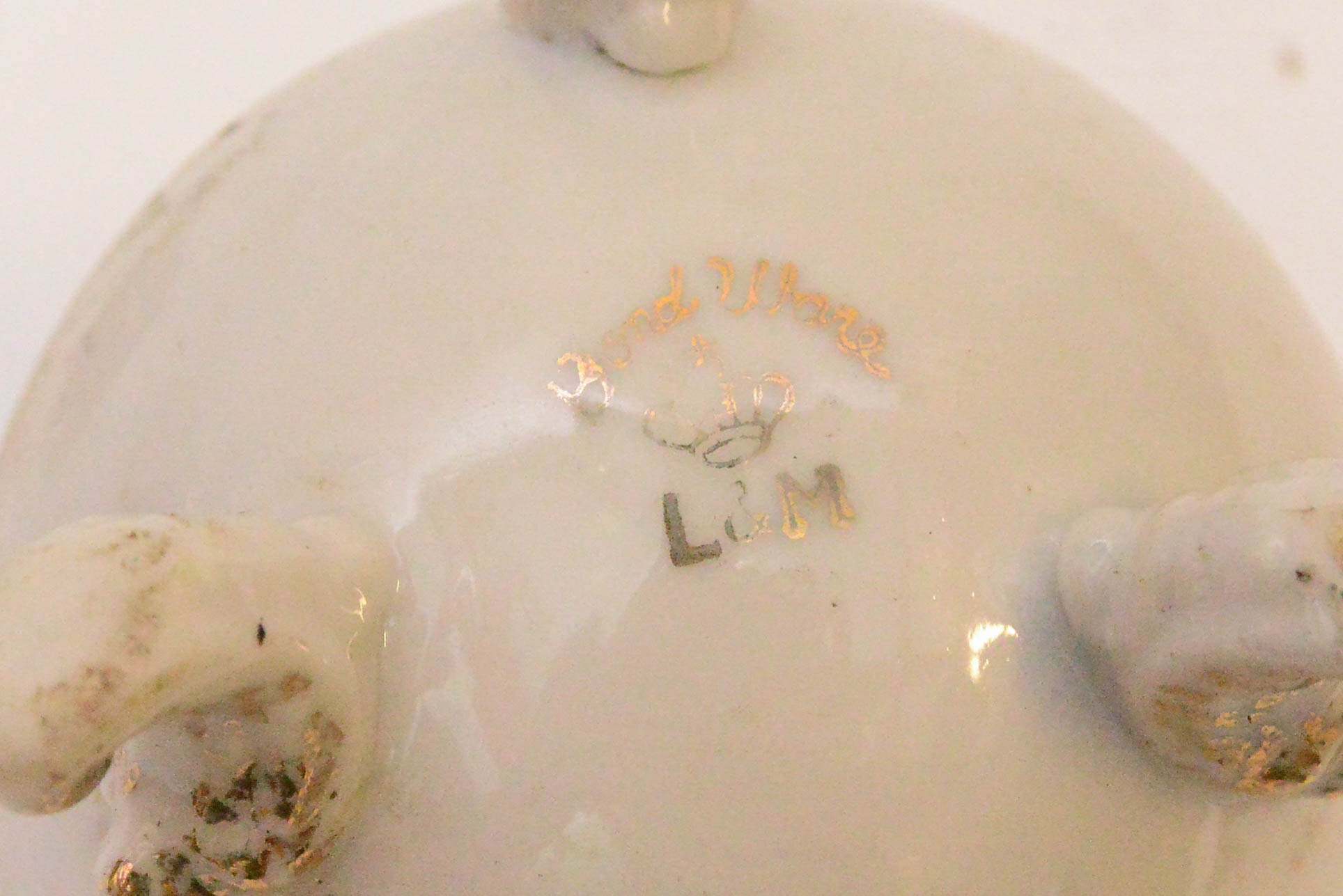 L and M Hand Painted Porcelain Egg