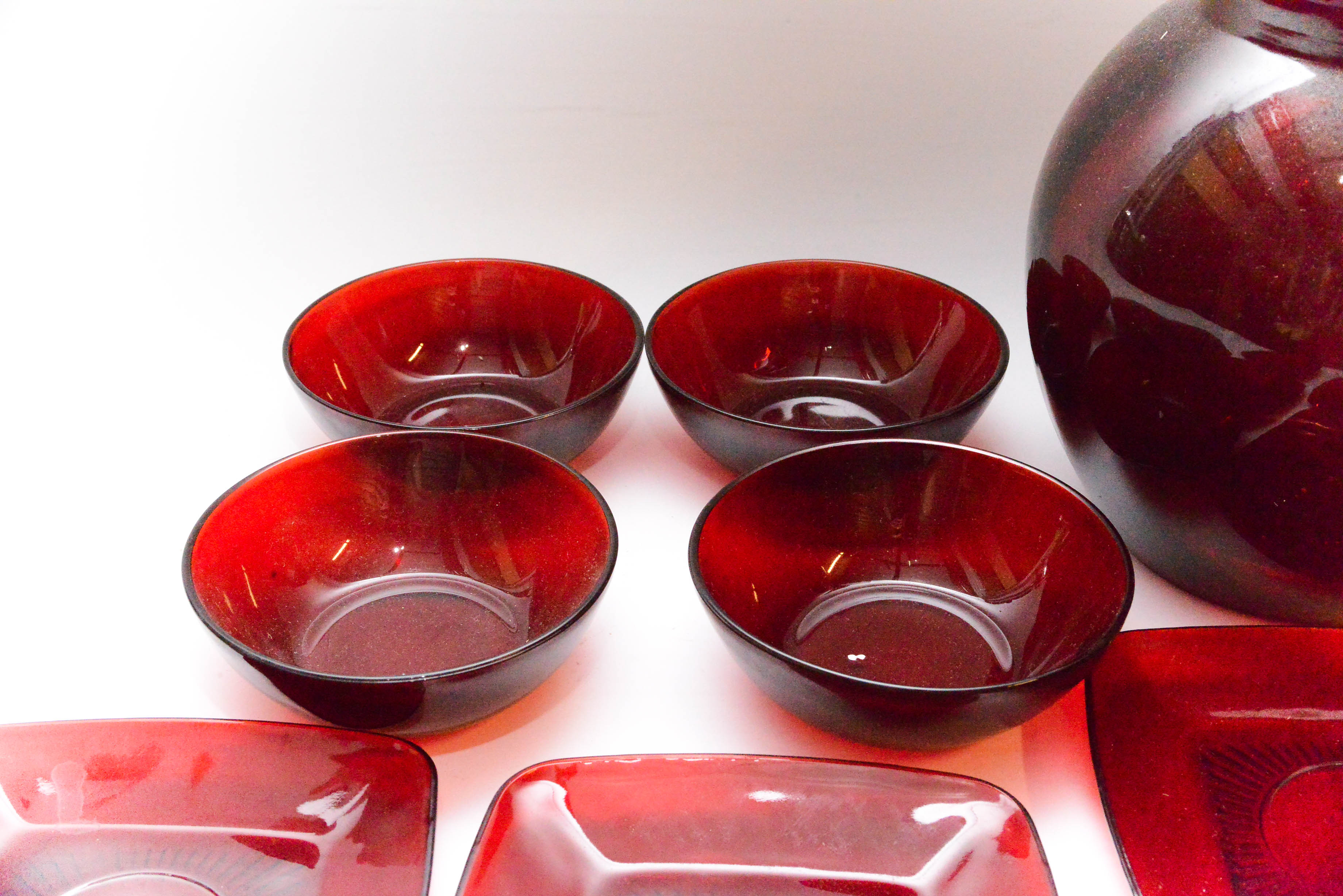 Ruby Red Pitcher and Glass Set