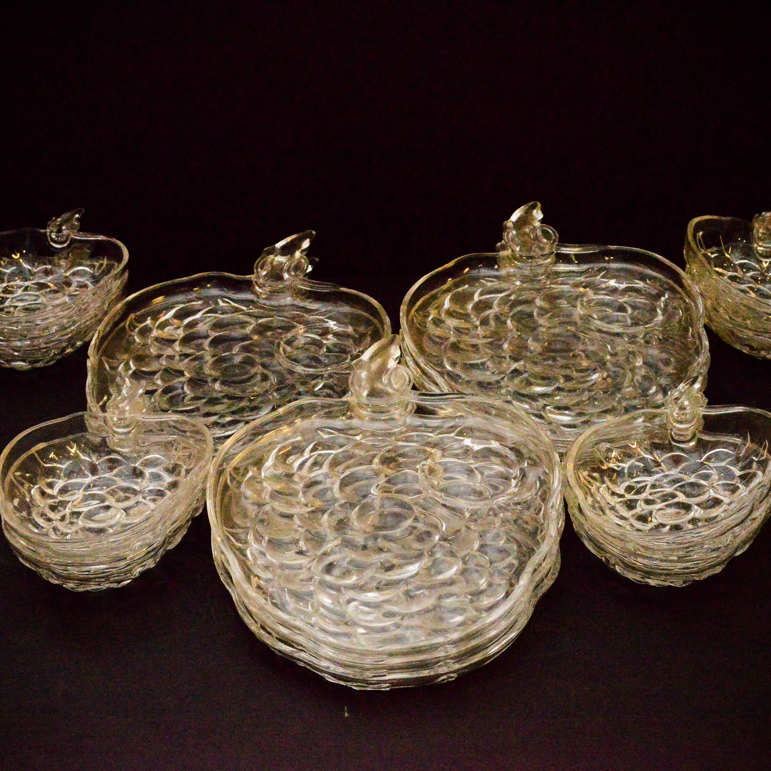 Set of Strawberry Glass Plates