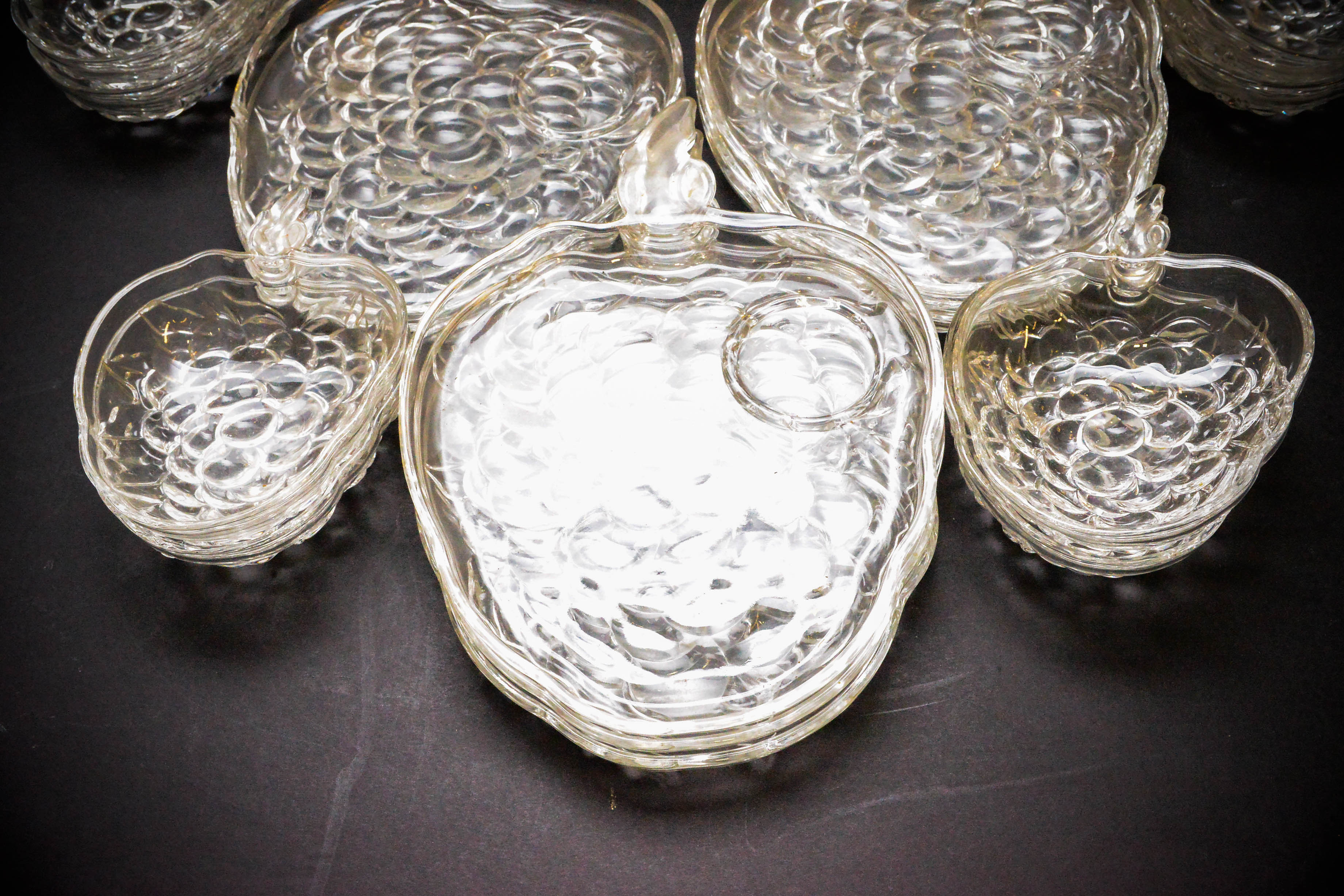 Set of Strawberry Glass Plates