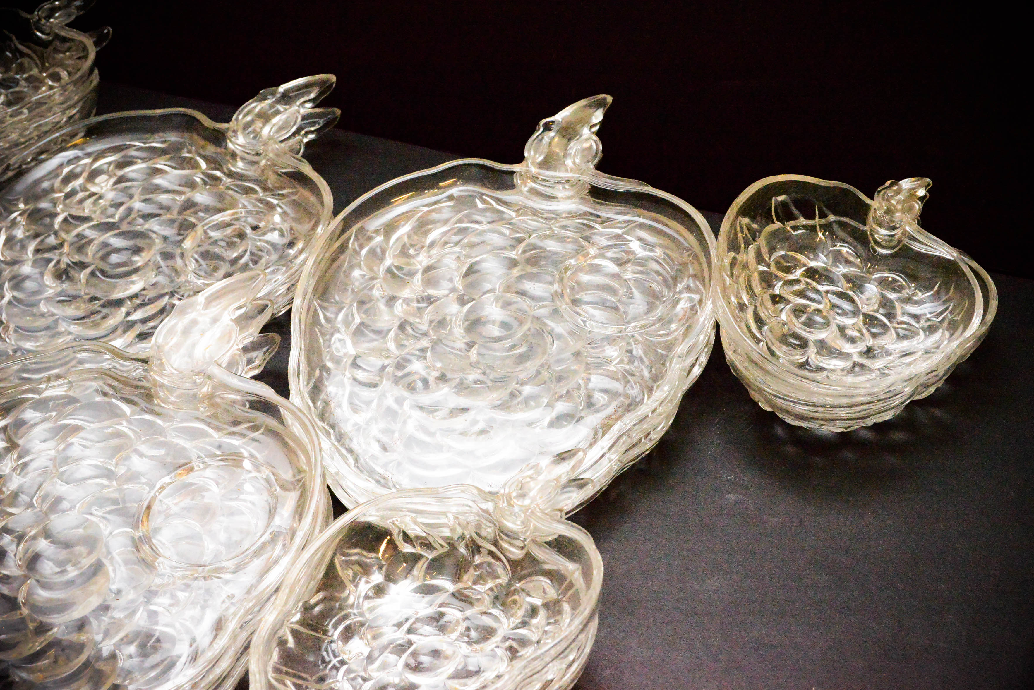 Set of Strawberry Glass Plates