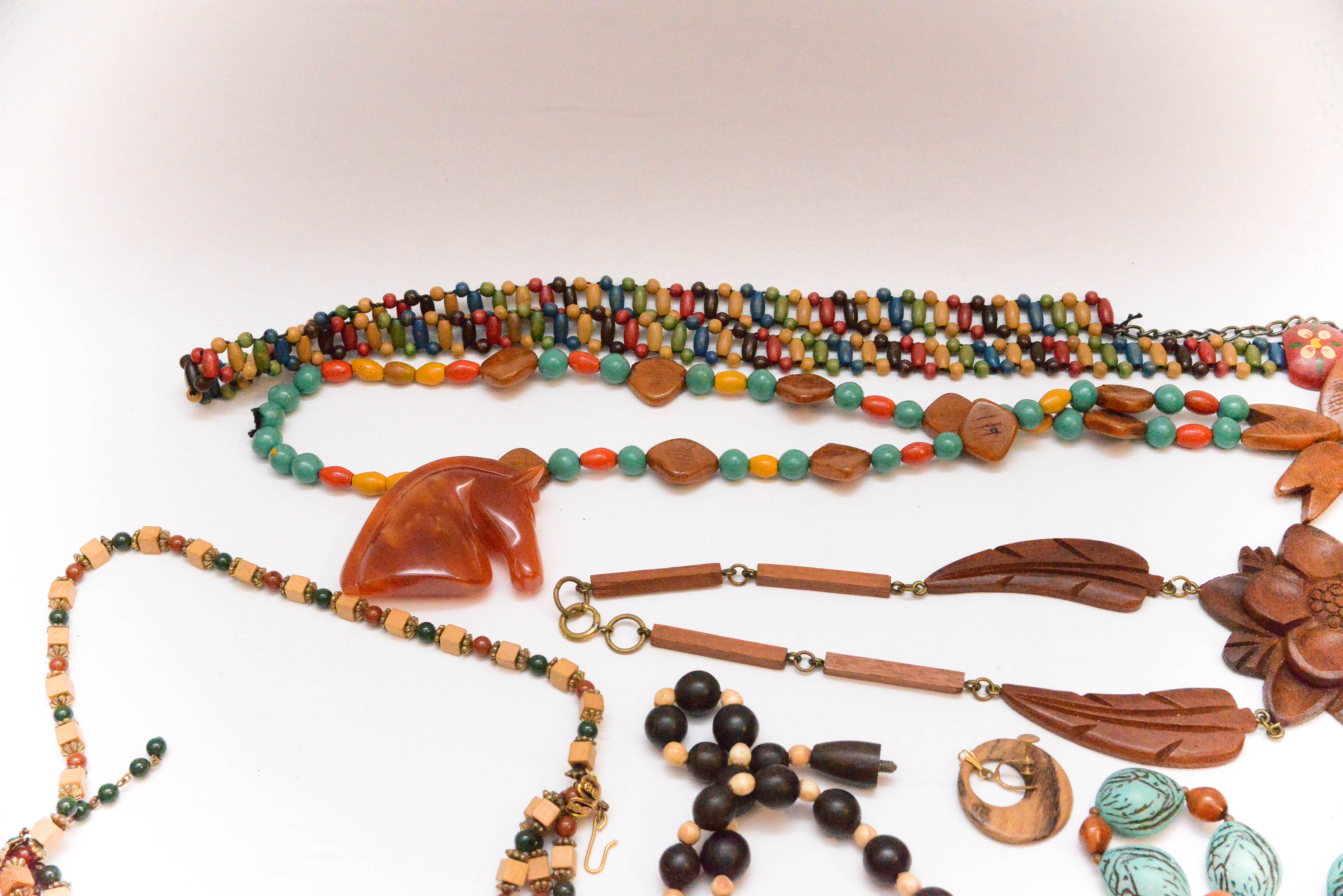 Vintage Wooden Beaded Necklaces