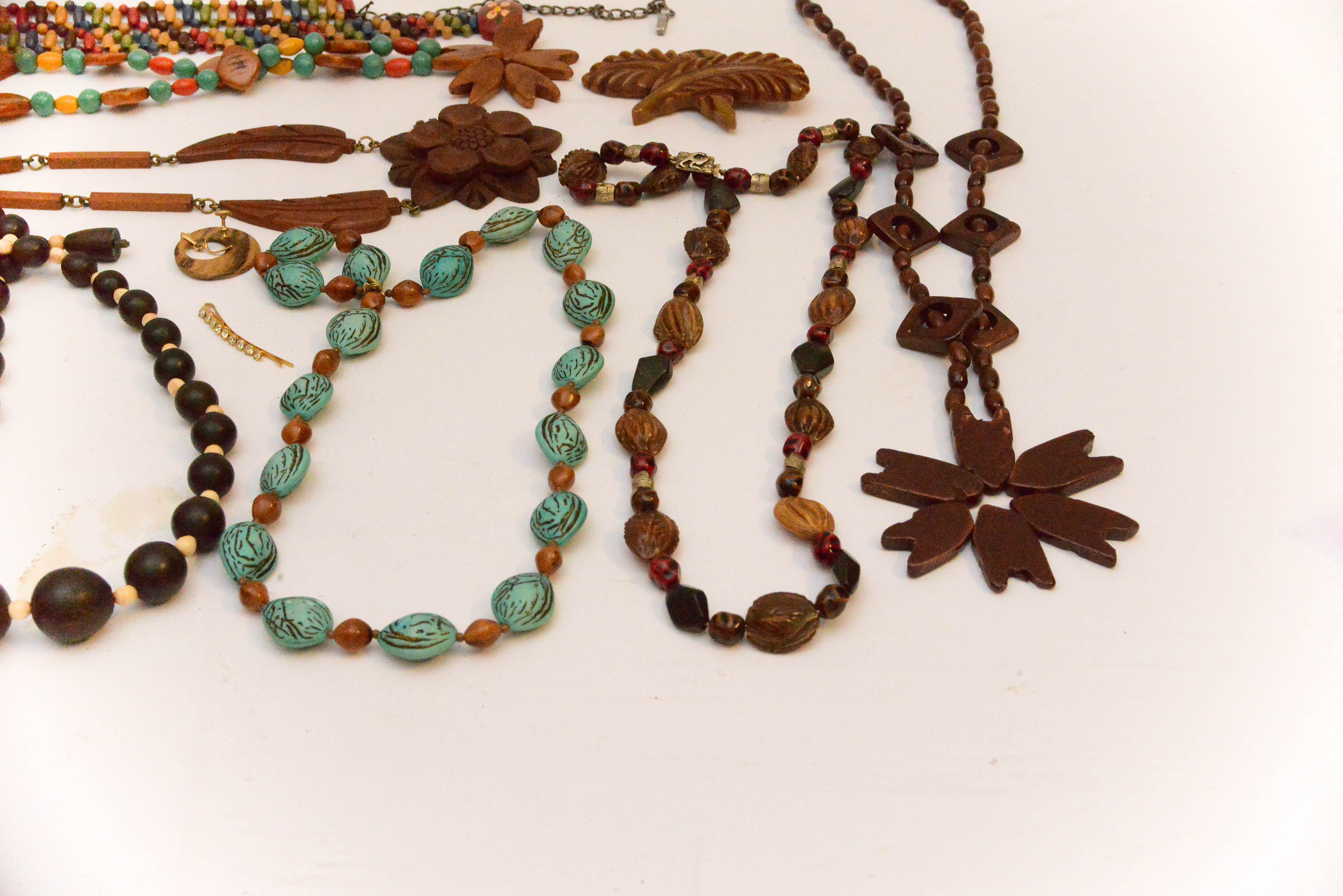 Vintage Wooden Beaded Necklaces