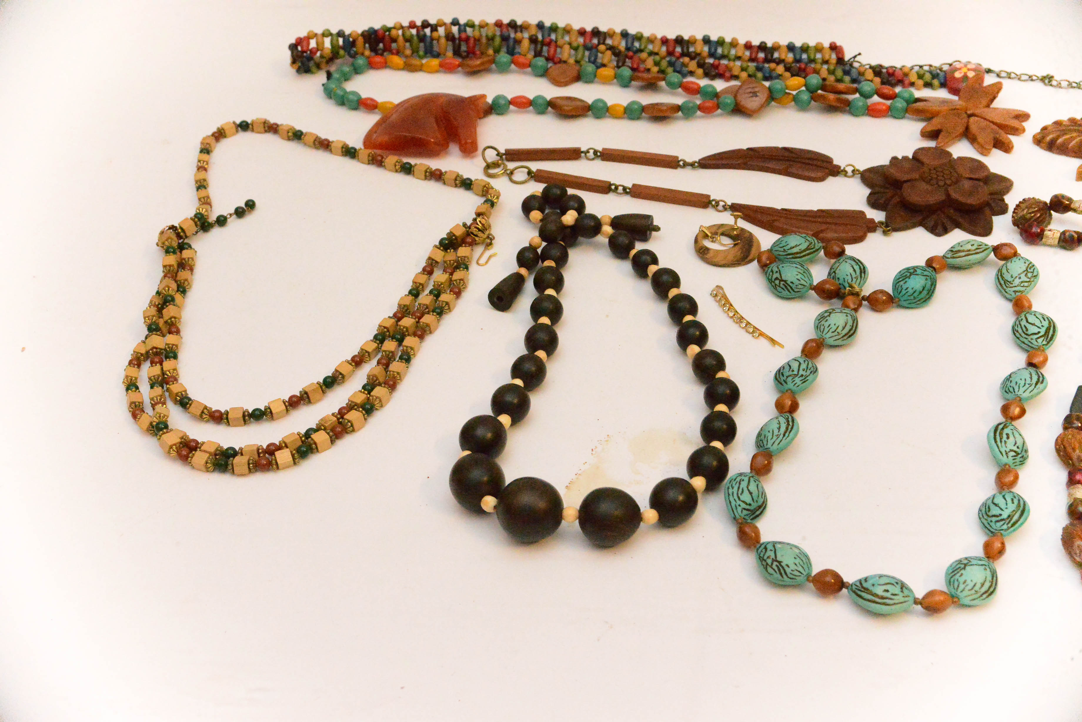 Vintage Wooden Beaded Necklaces
