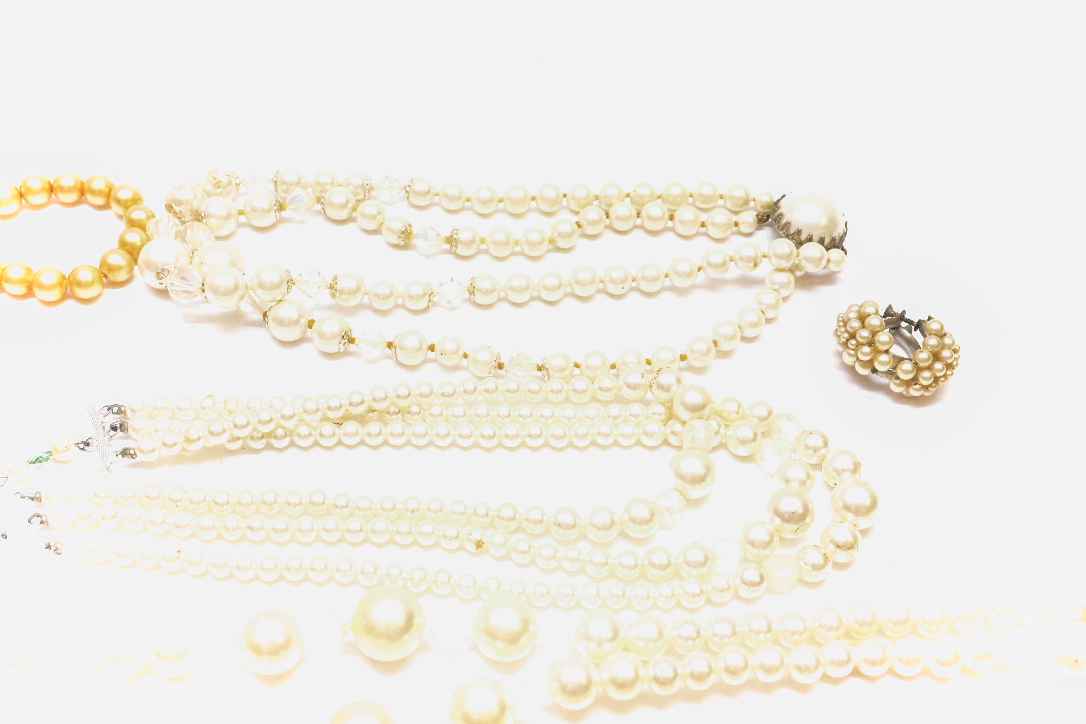 Collection of Vintage Costume Pearl Jewelry