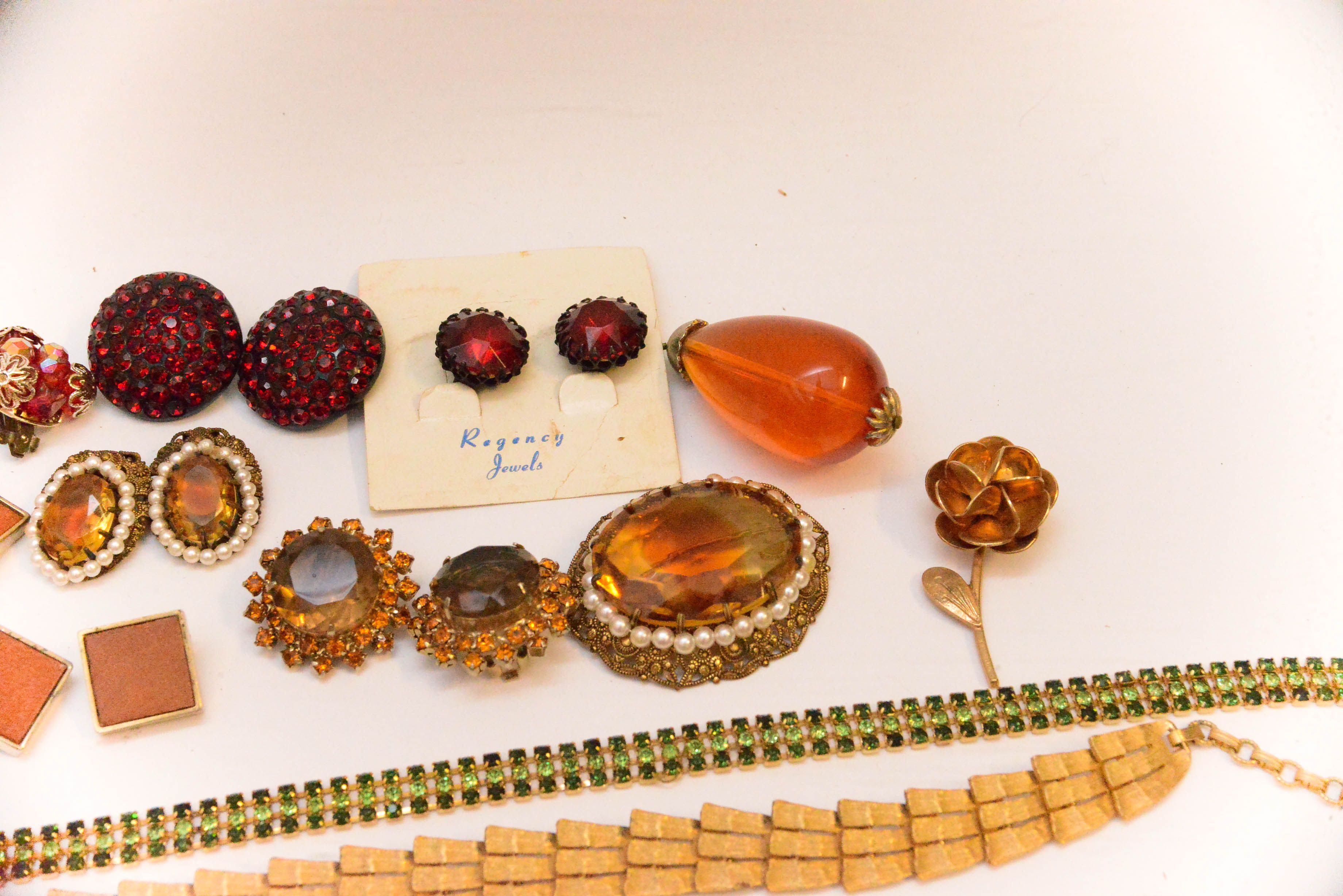 Collection of Red Toned Costume Jewelry Pieces