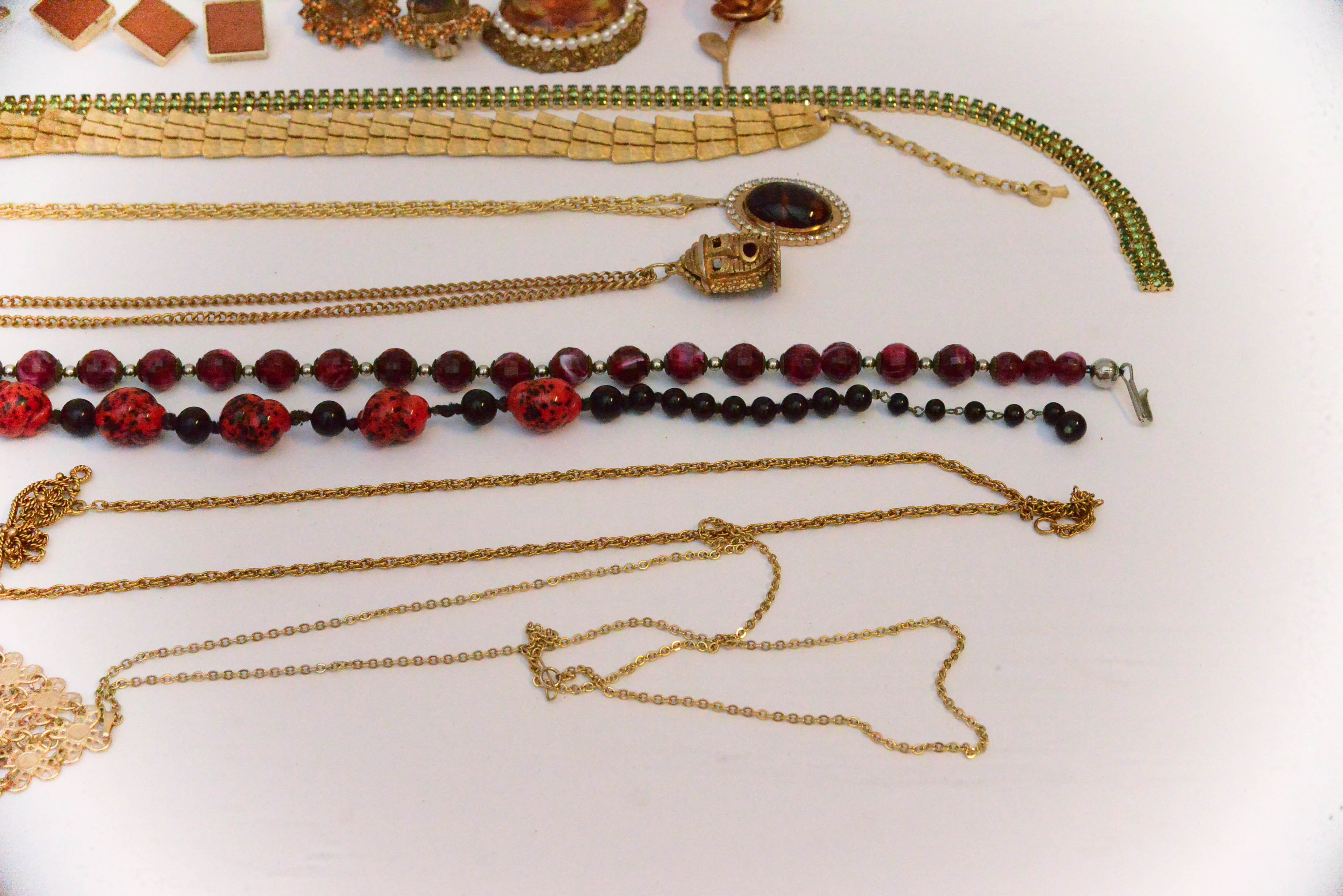 Collection of Red Toned Costume Jewelry Pieces