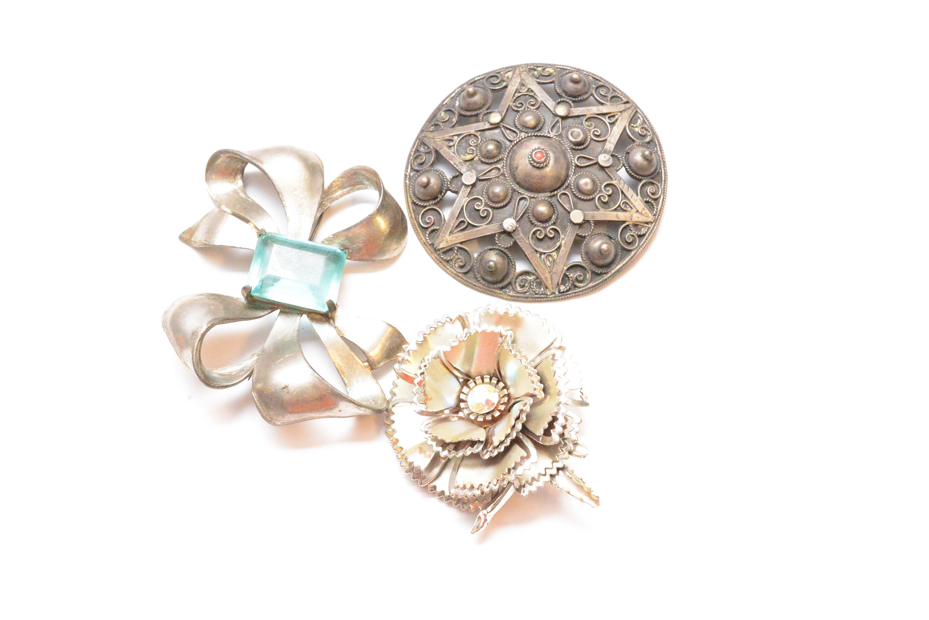 Collection of Silver Tone Vintage Jewelry