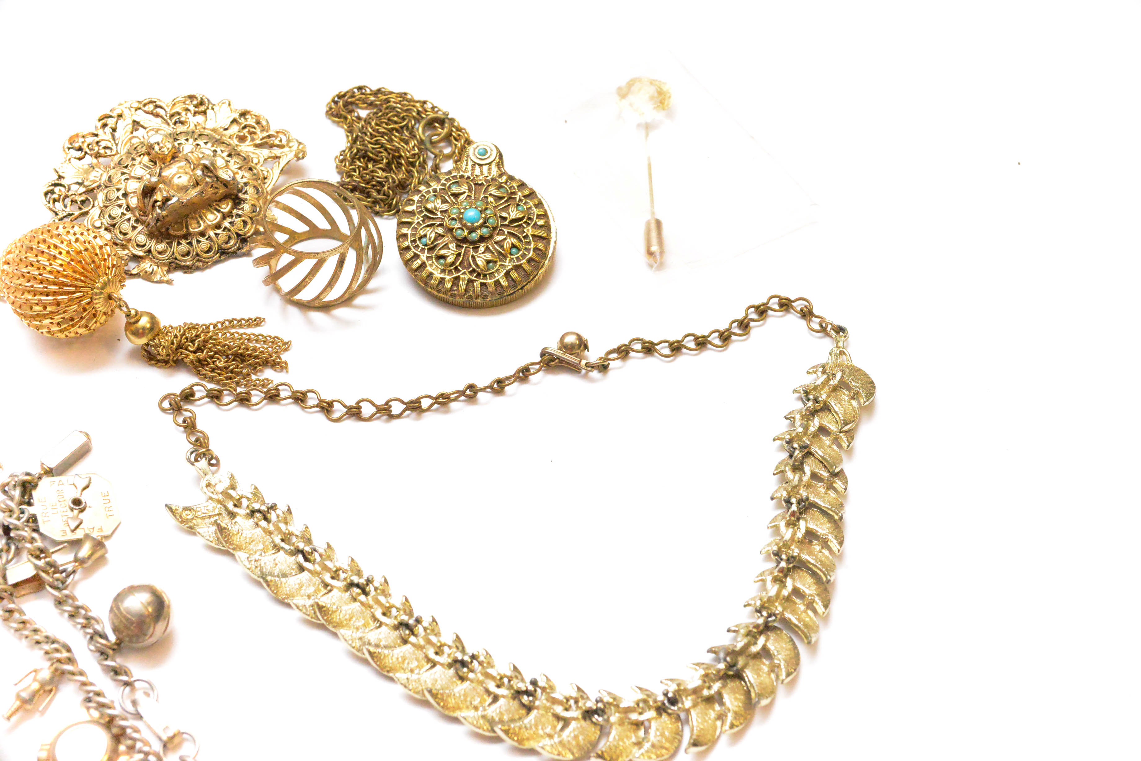 Grouping of Gold Tone Costume Jewelry