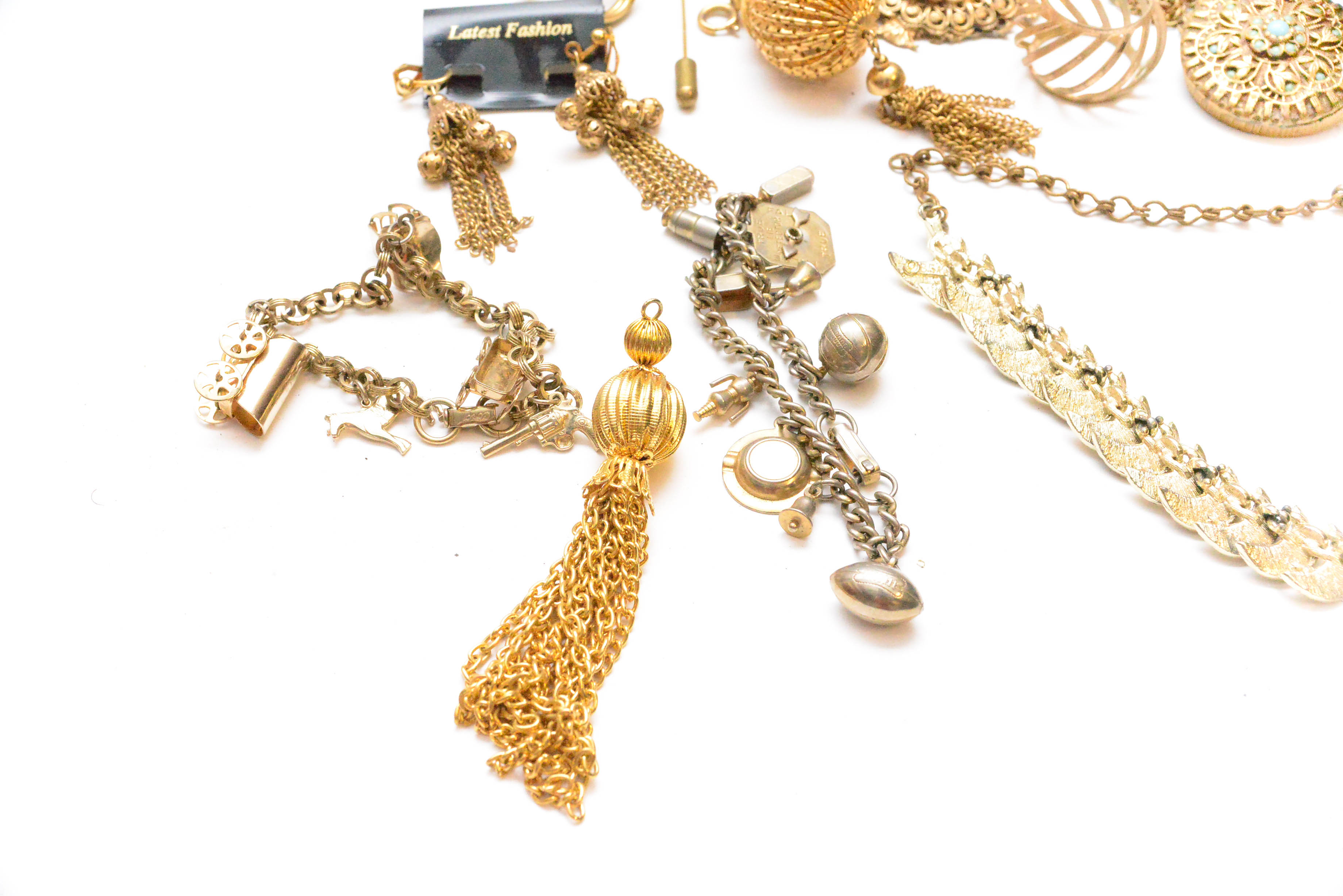 Grouping of Gold Tone Costume Jewelry
