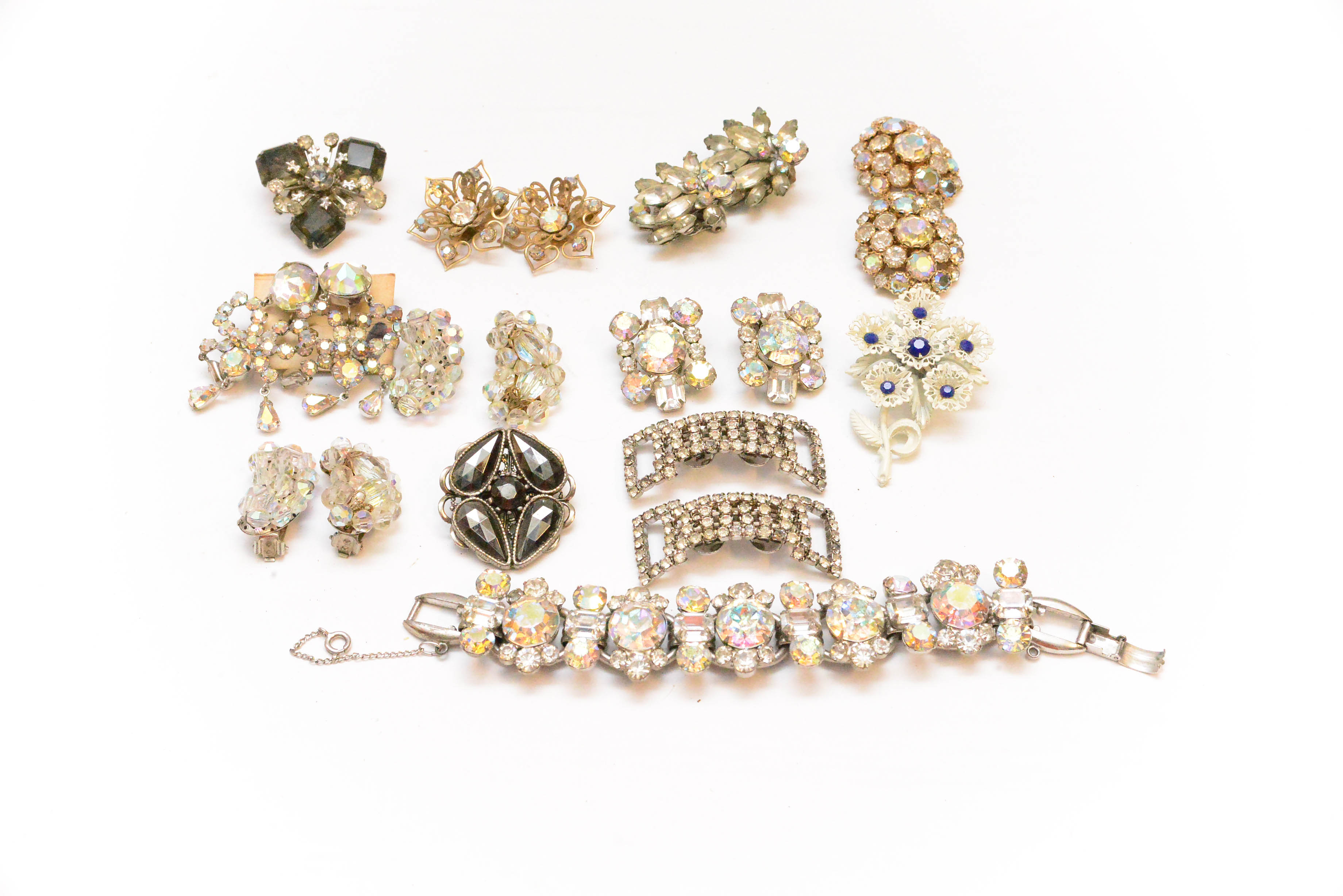 Assortment of Iridescent Costume Jewelry Items