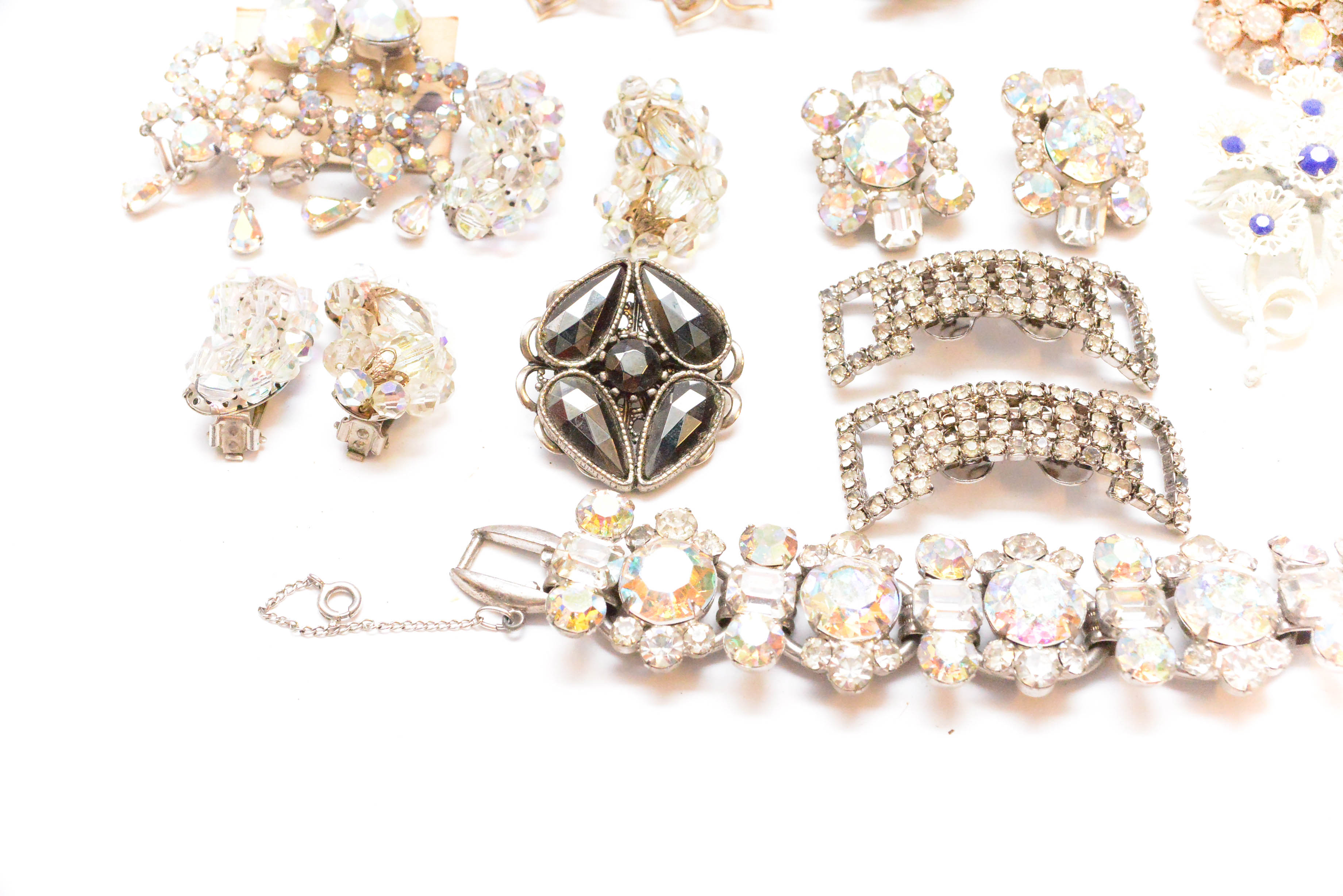 Assortment of Iridescent Costume Jewelry Items