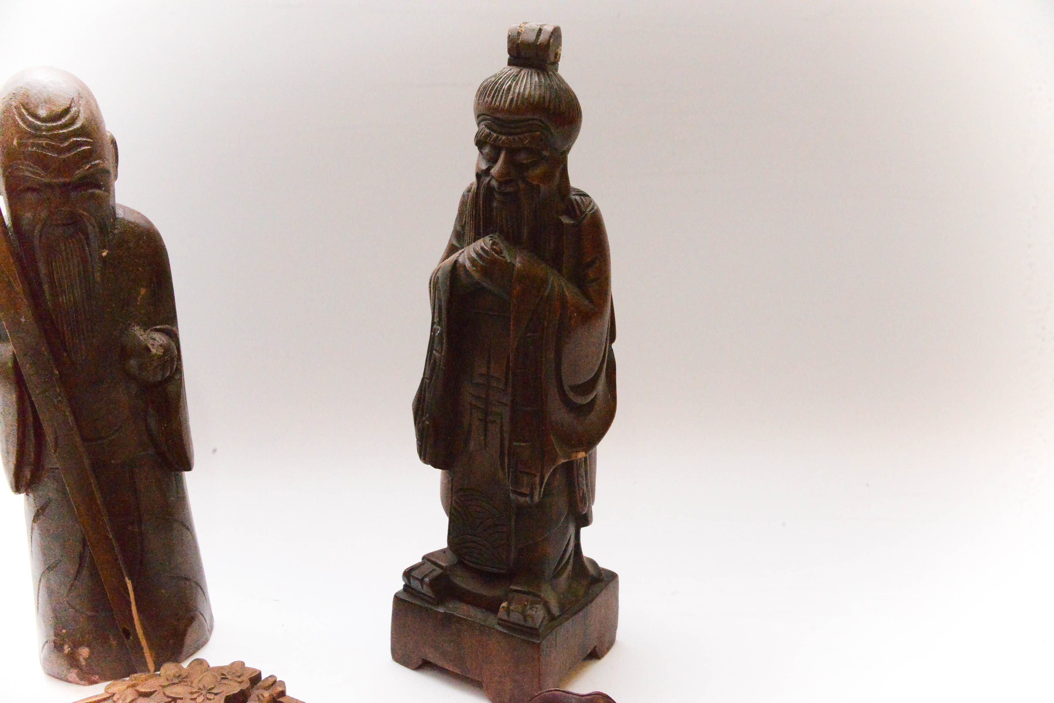 Collection of Asian Style Carved Wood Decor